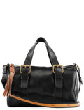 Black Calfskin Leather Boston 2-Way Bag