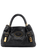 Black Calfskin Leather Tote Bag