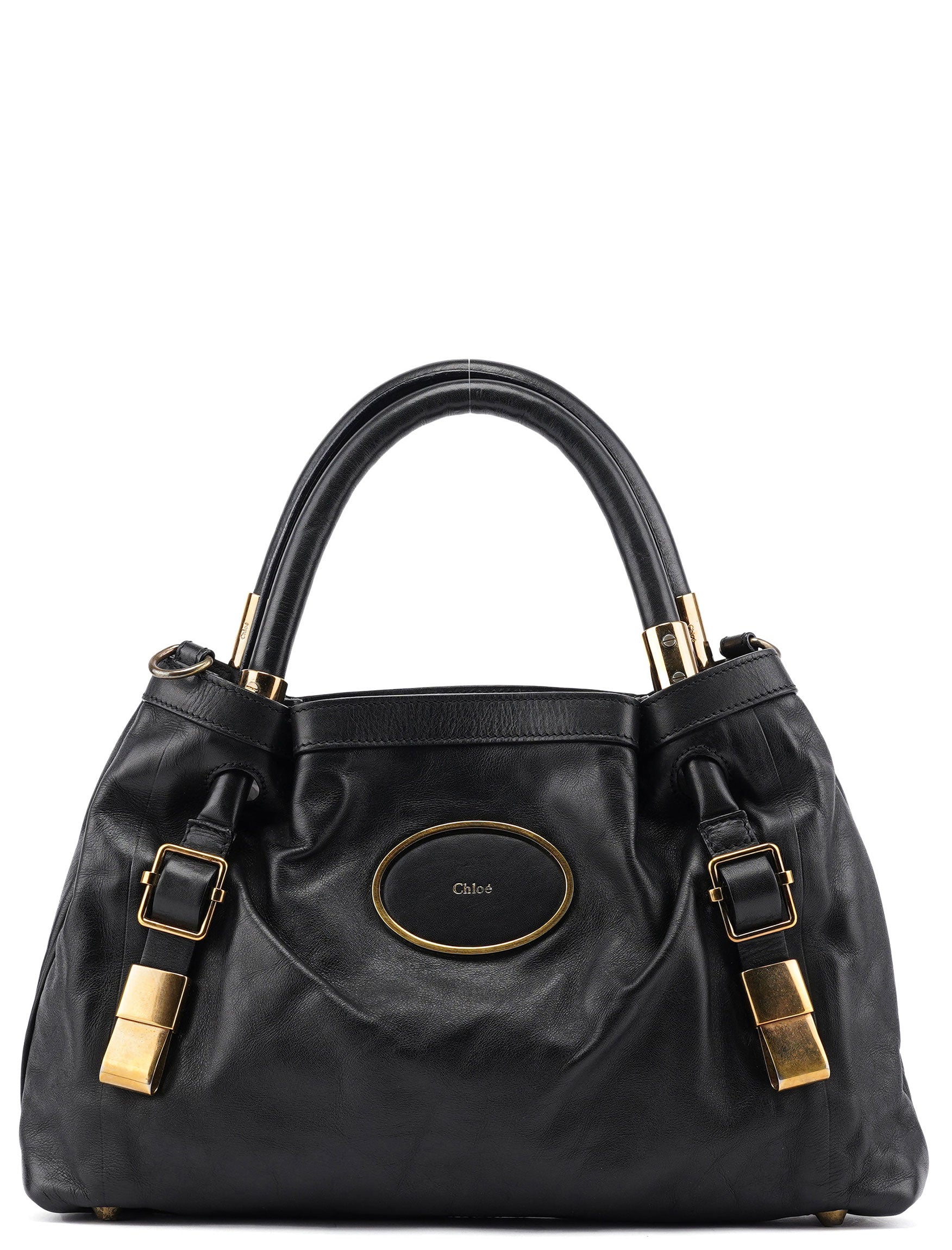 Black Calfskin Leather Tote Bag