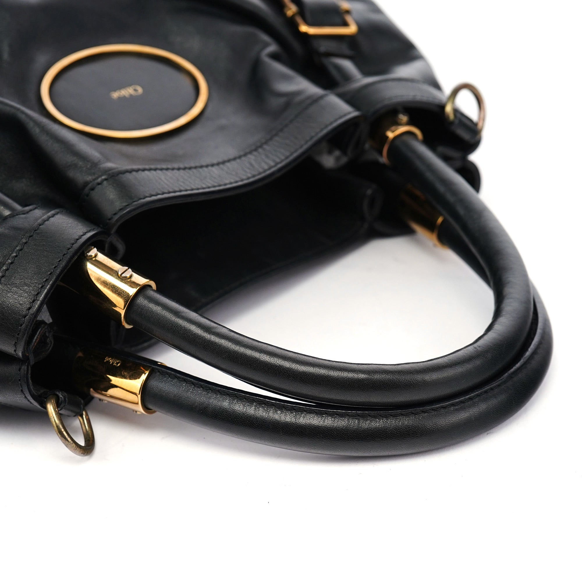 Black Calfskin Leather Tote Bag