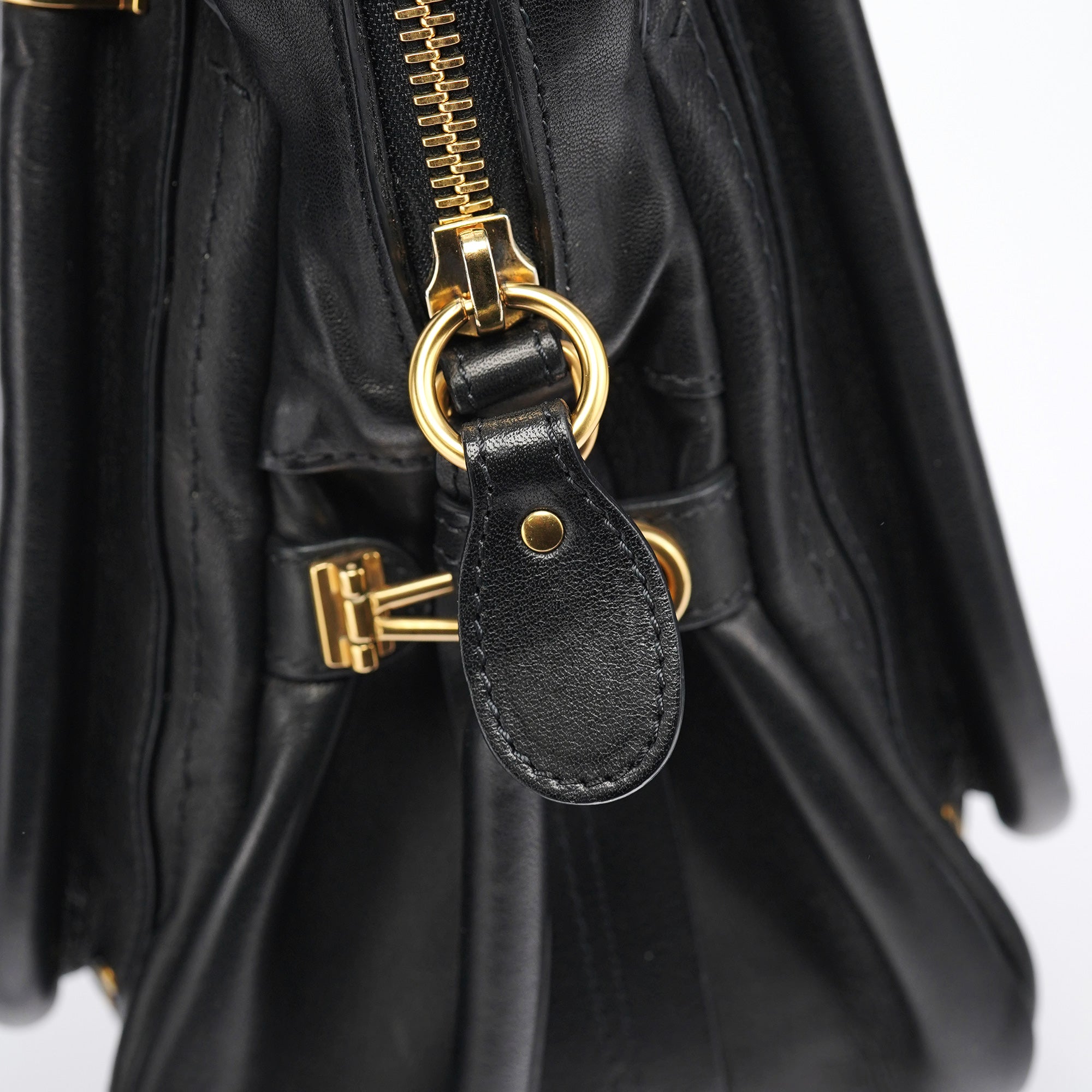 Black Calfskin Studded Paraty 2-Way Bag