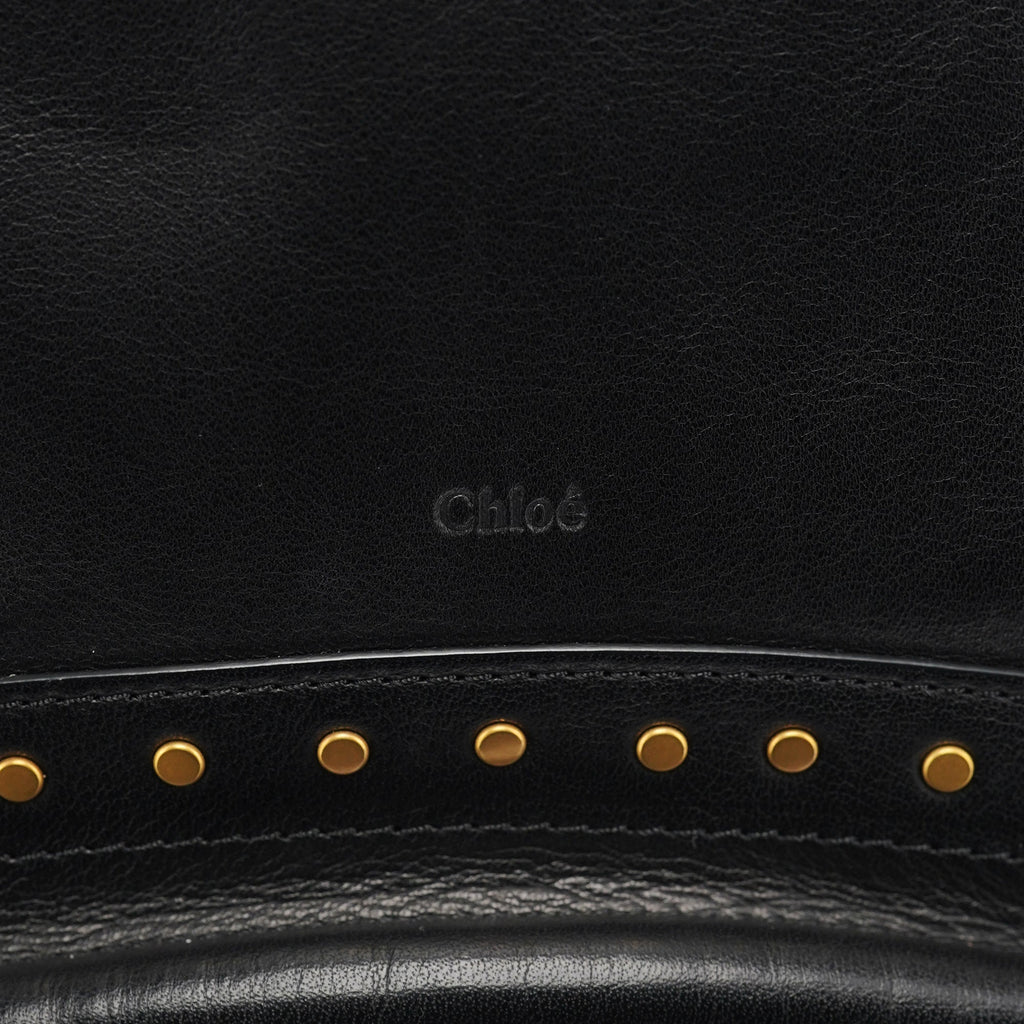Black Calfskin Studded Paraty 2-Way Bag