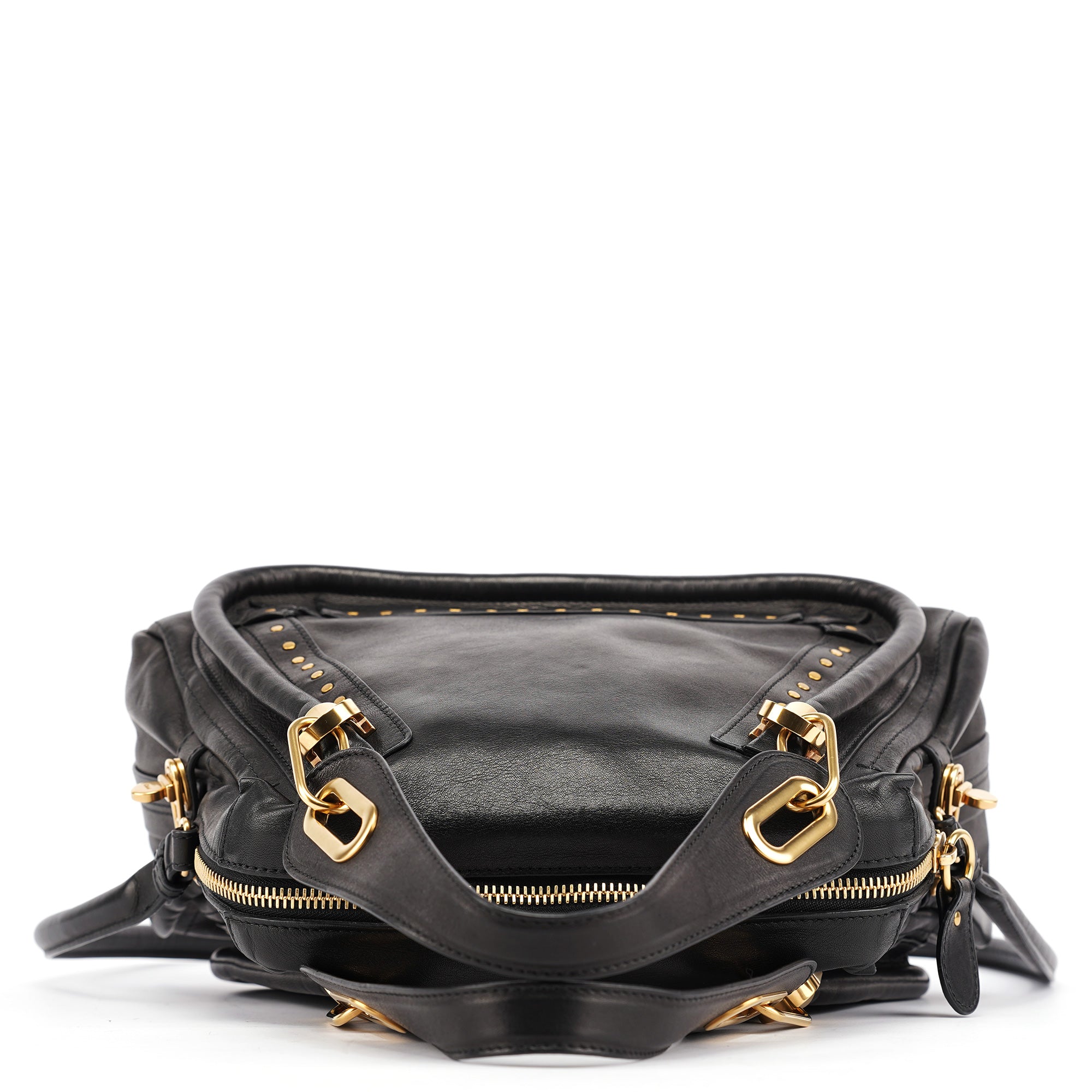 Black Calfskin Studded Paraty 2-Way Bag