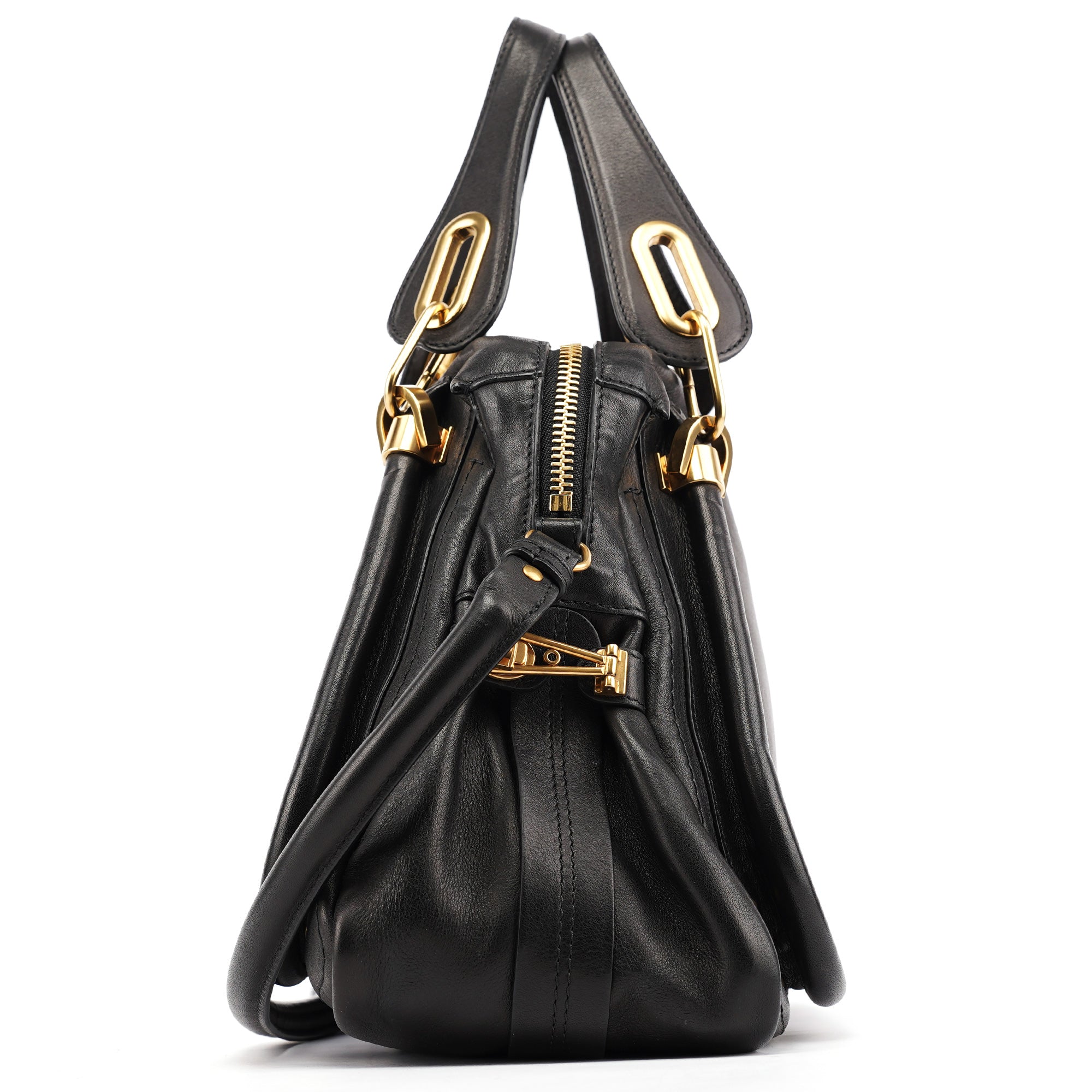 Black Calfskin Studded Paraty 2-Way Bag