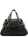 Black Calfskin Studded Paraty 2-Way Bag