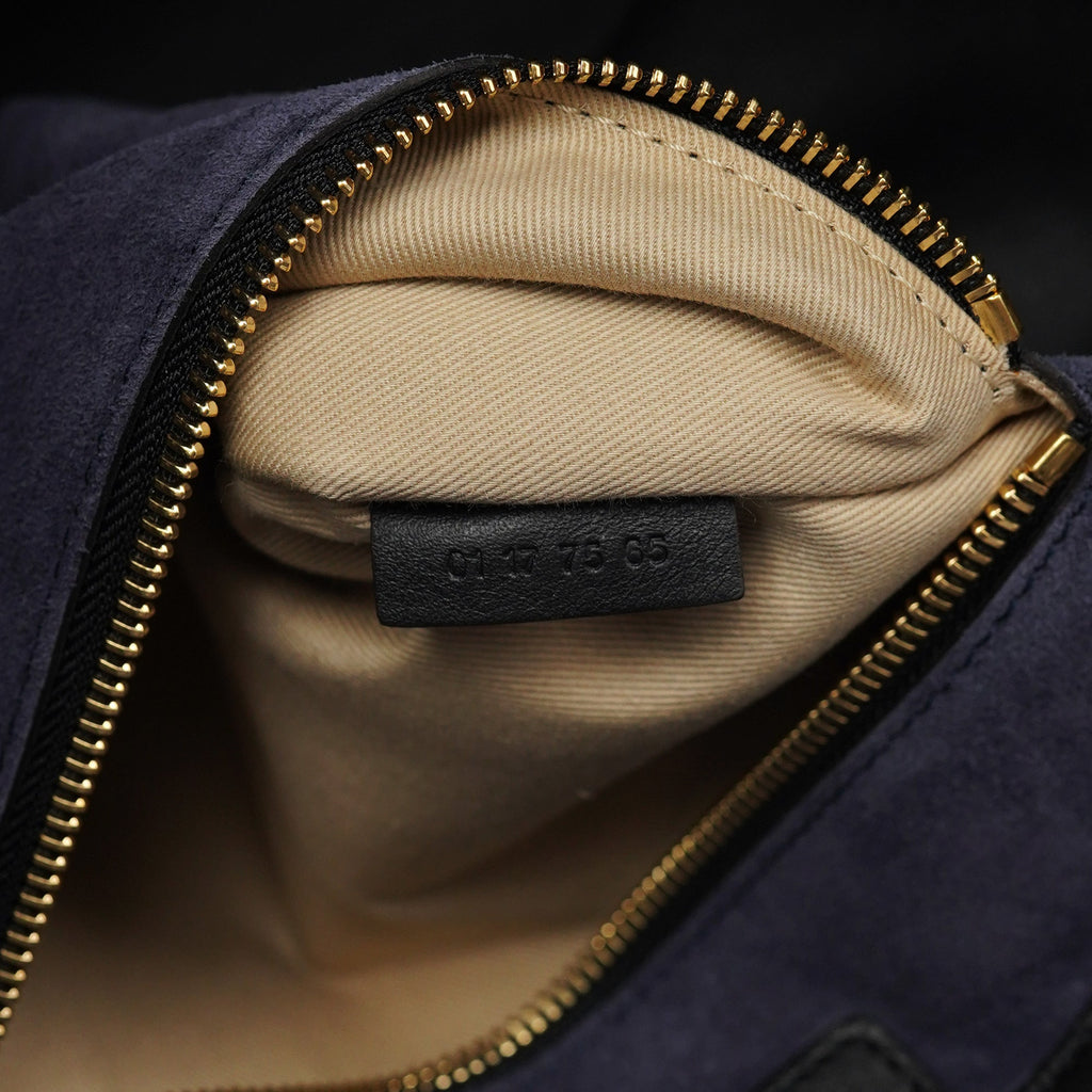 Black Calfskin Zippered Tote Bag