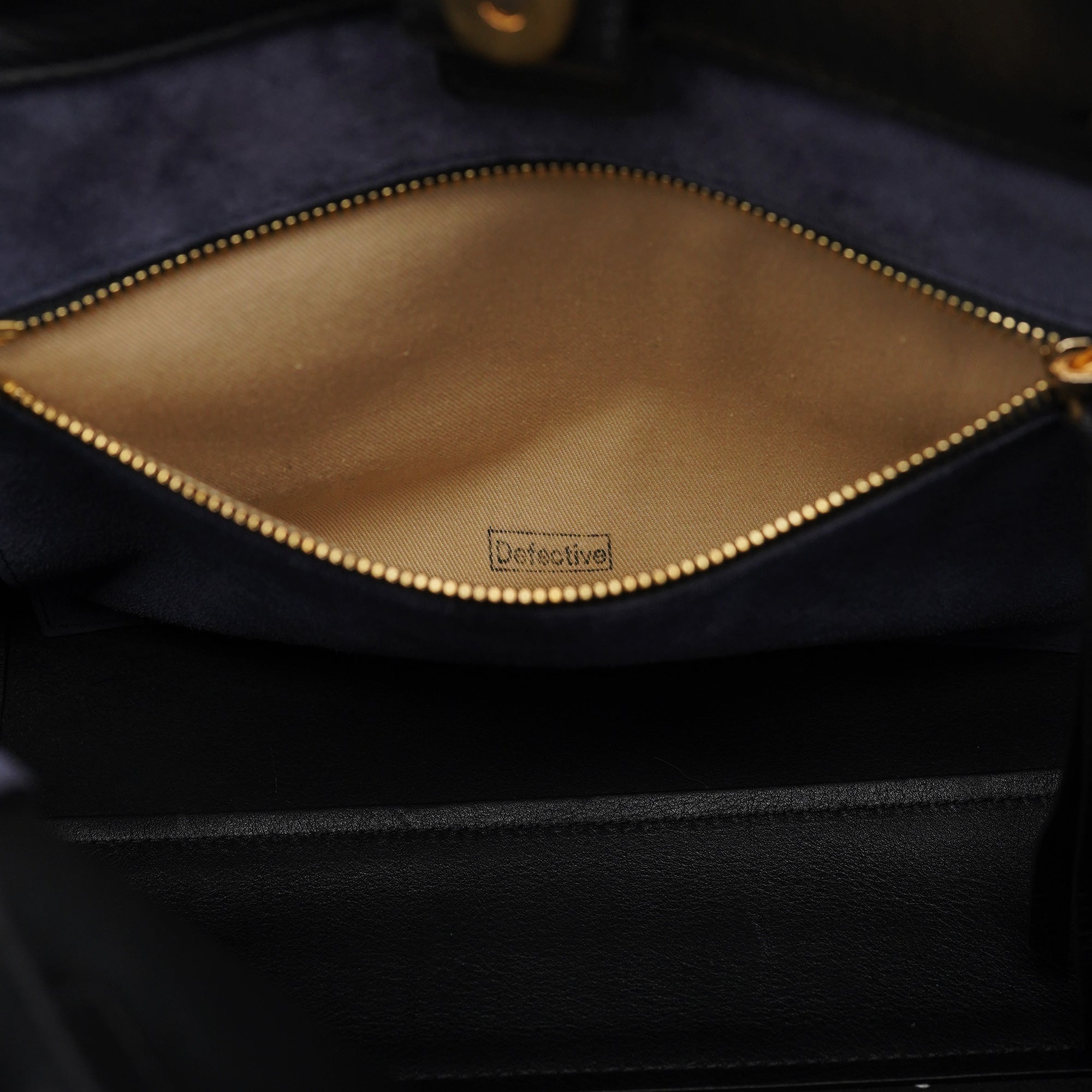 Black Calfskin Zippered Tote Bag