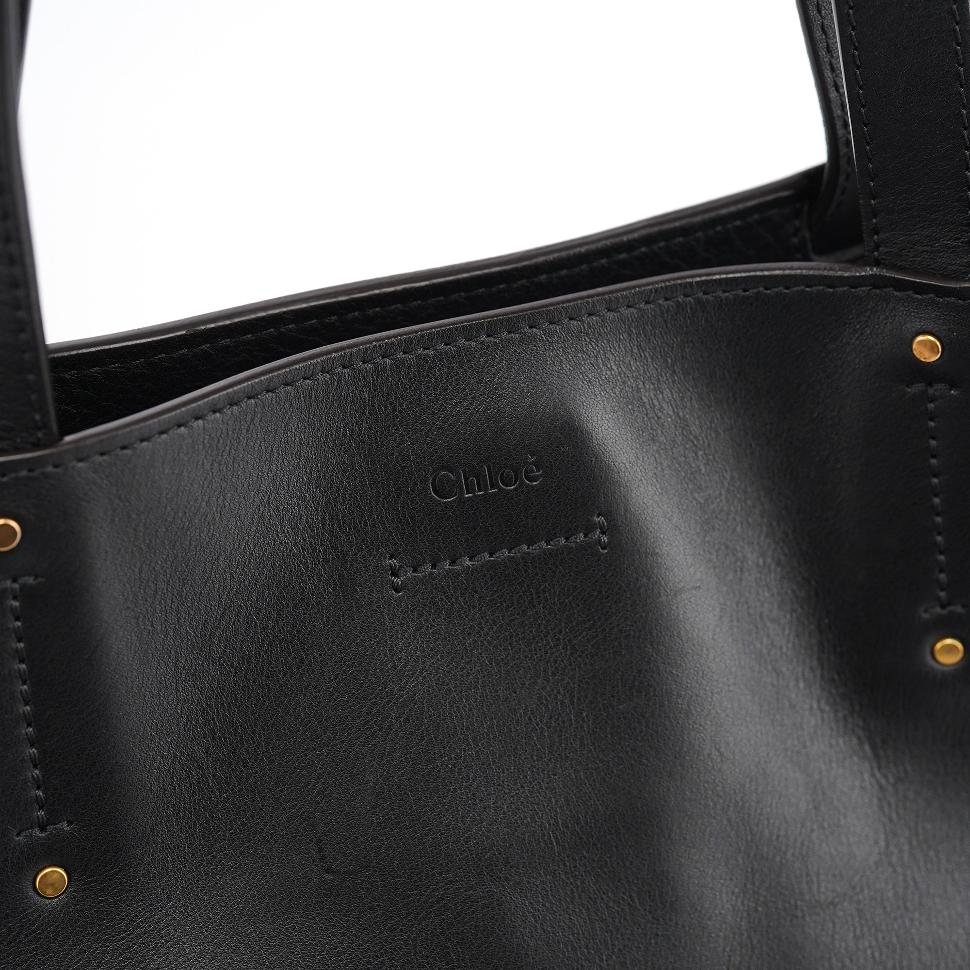 Black Calfskin Zippered Tote Bag