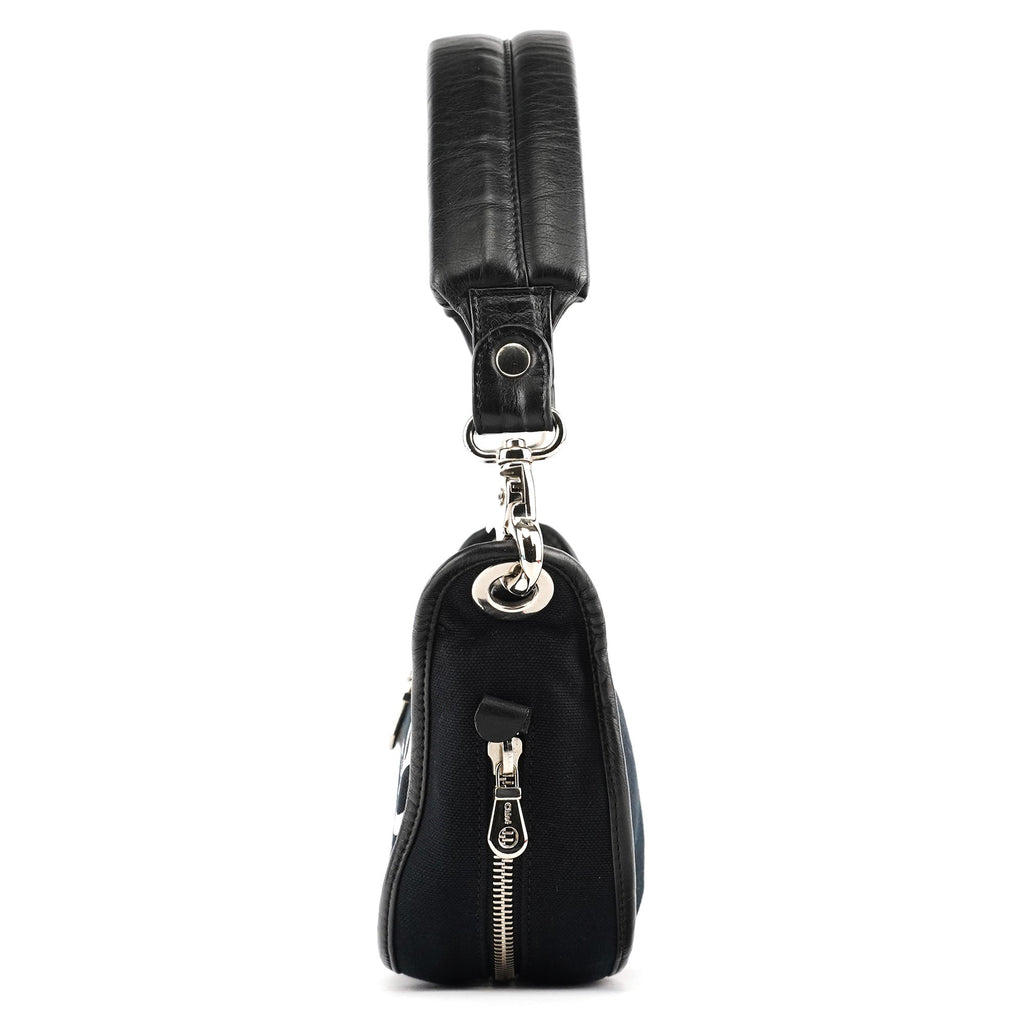 Black Canvas Logo Shoulder Bag