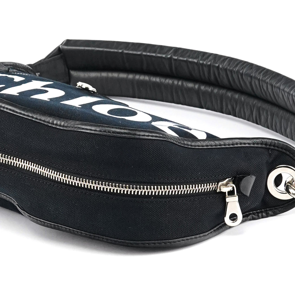 Black Canvas Logo Shoulder Bag
