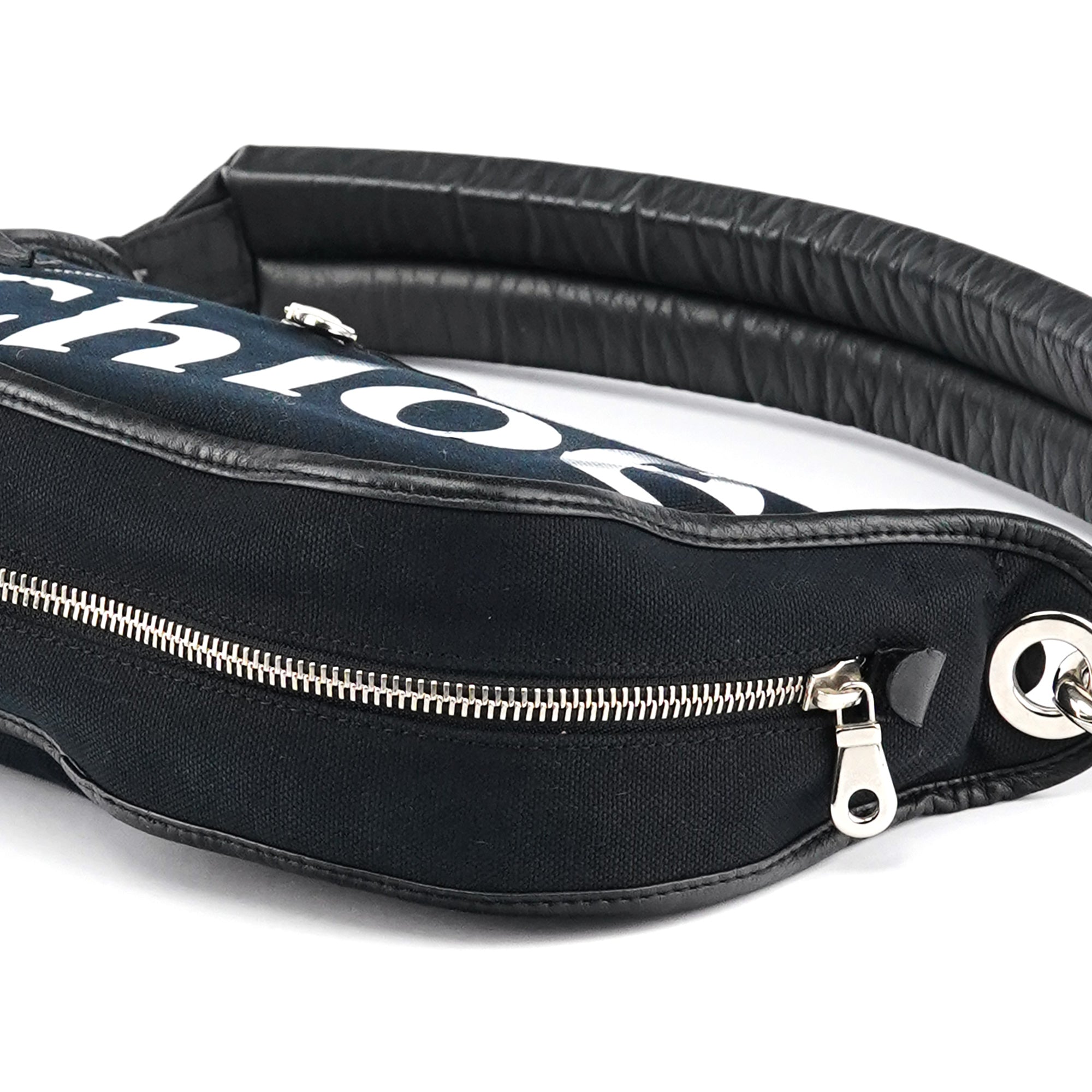Black Canvas Logo Shoulder Bag