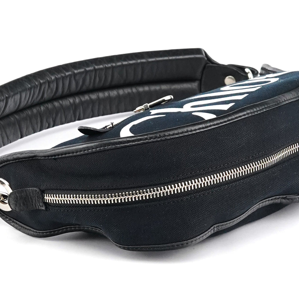 Black Canvas Logo Shoulder Bag