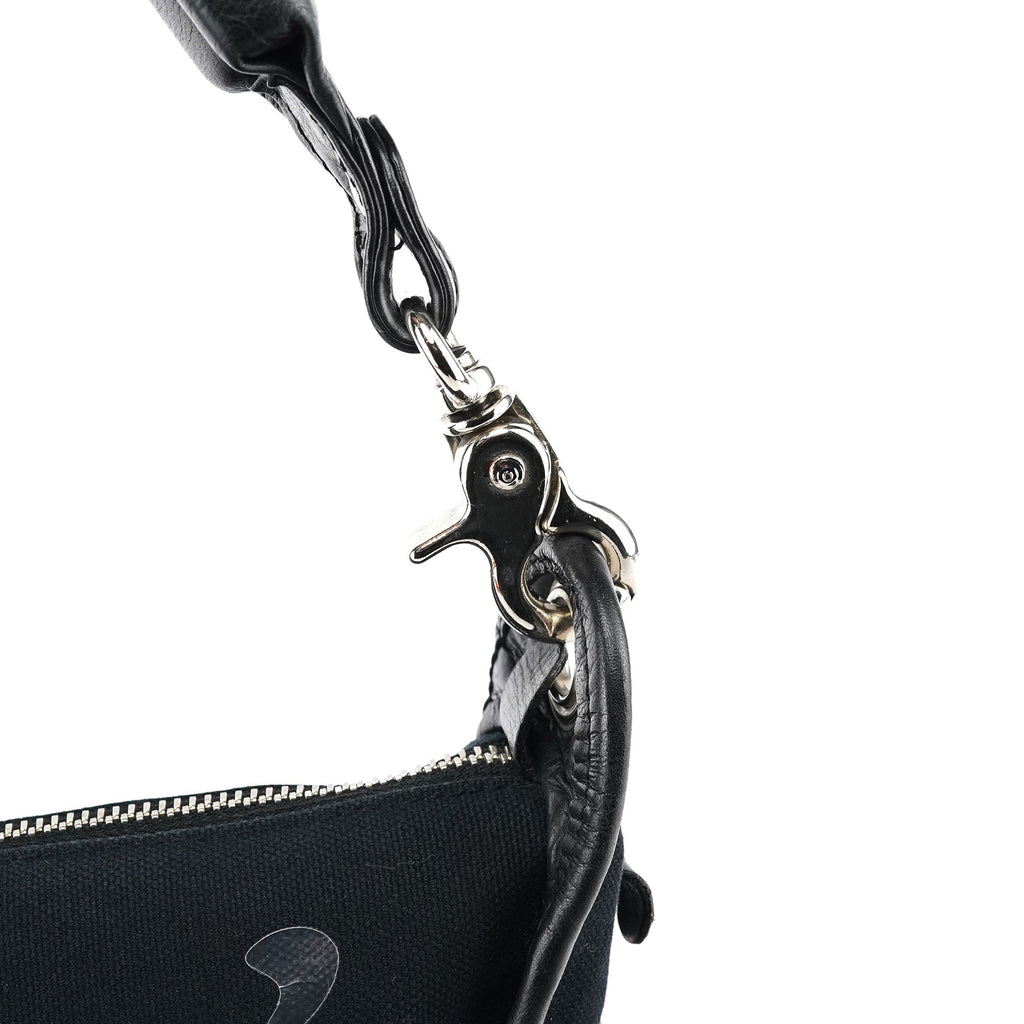 Black Canvas Logo Shoulder Bag