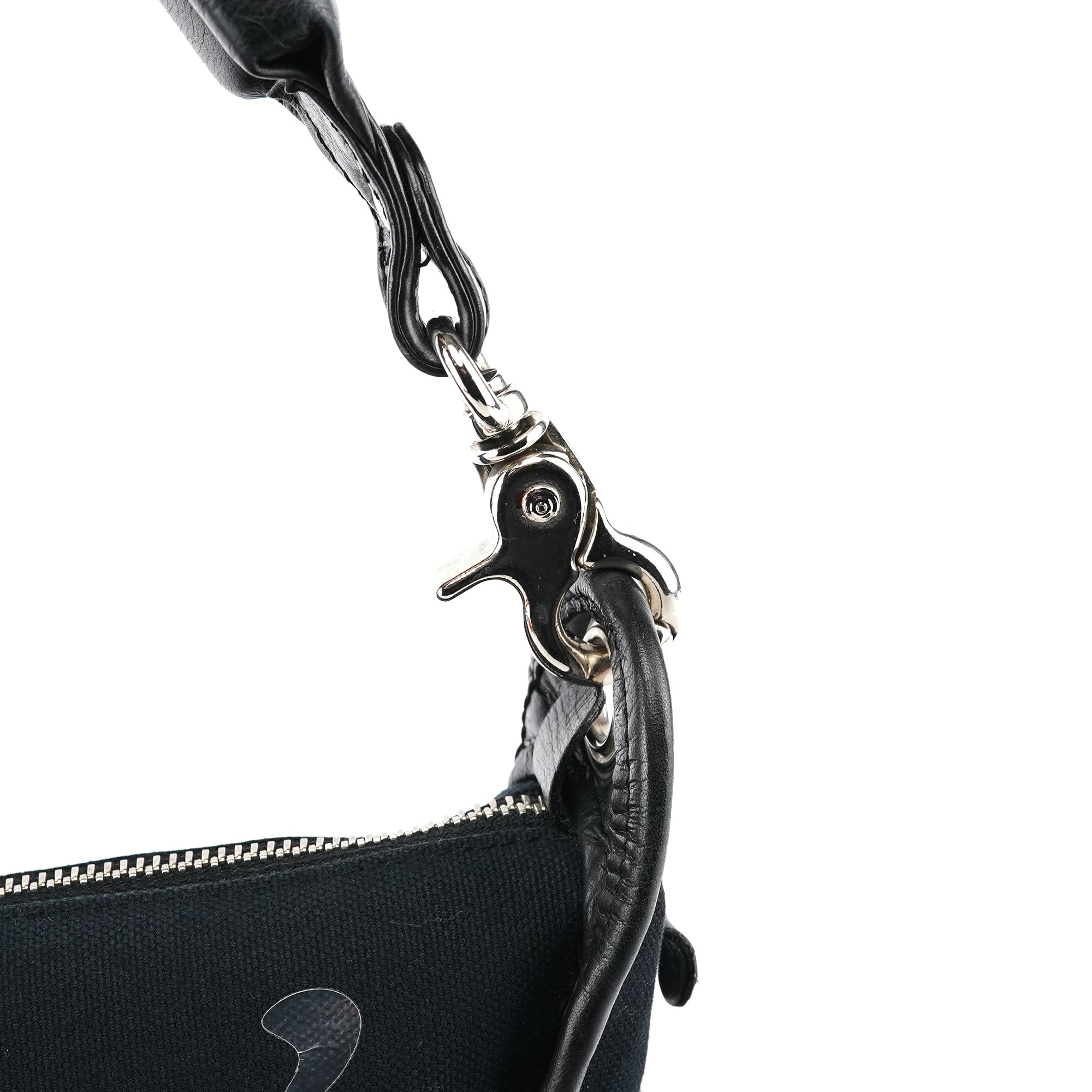 Black Canvas Logo Shoulder Bag