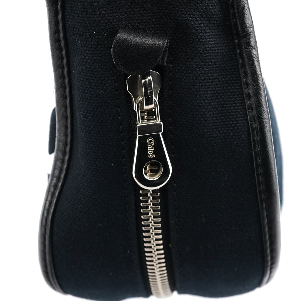 Black Canvas Logo Shoulder Bag