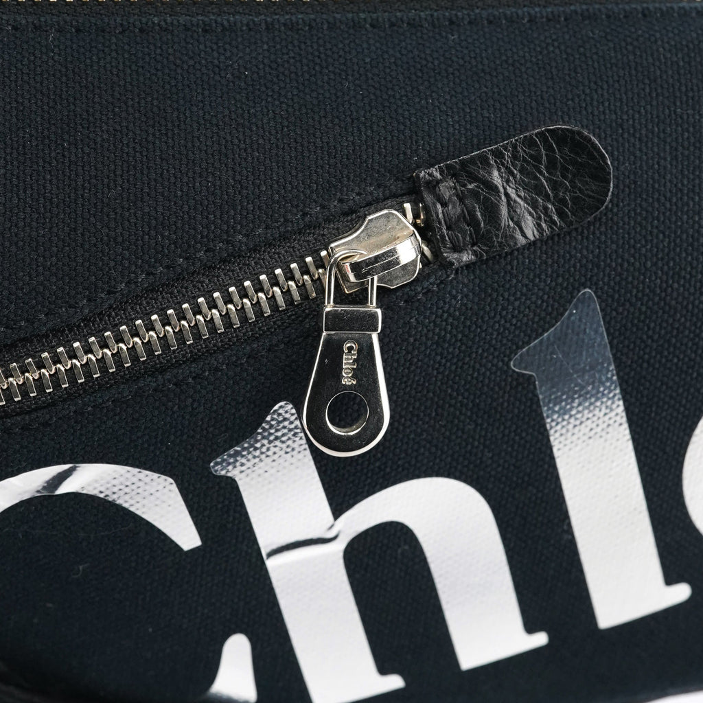 Black Canvas Logo Shoulder Bag