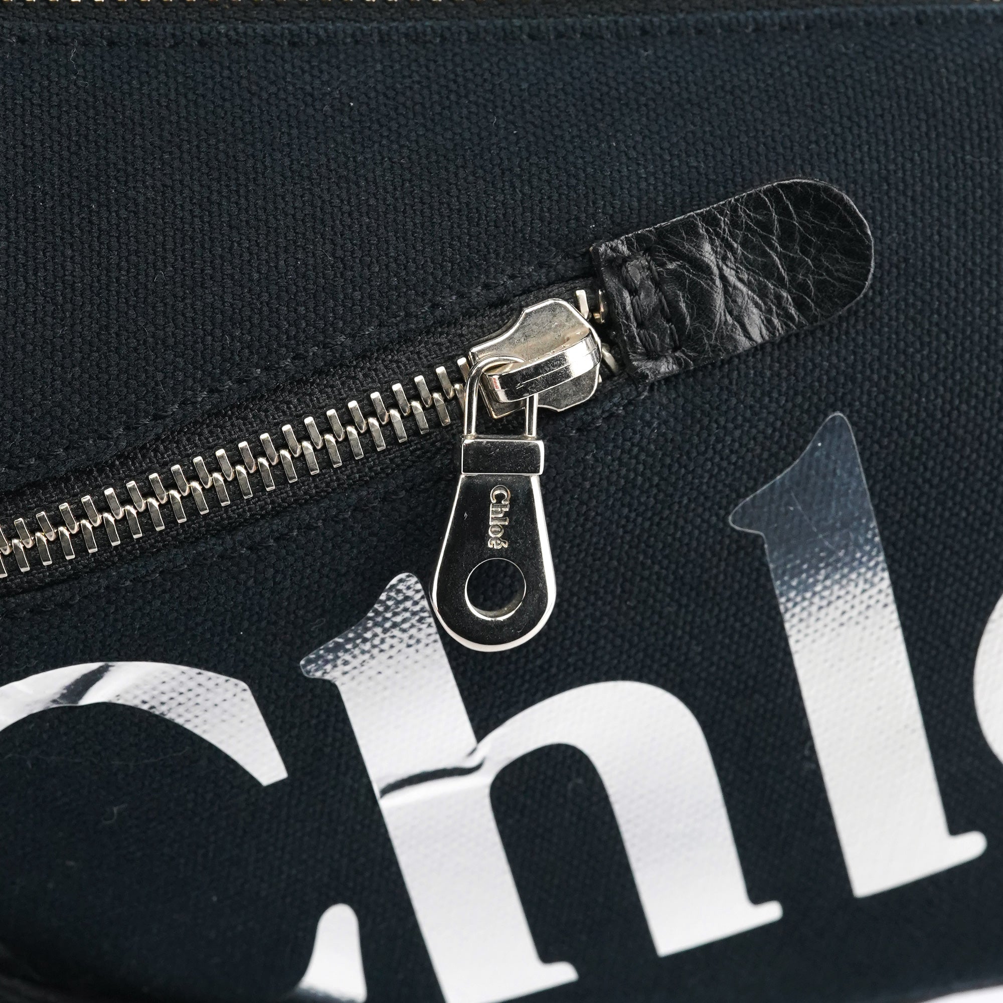 Black Canvas Logo Shoulder Bag