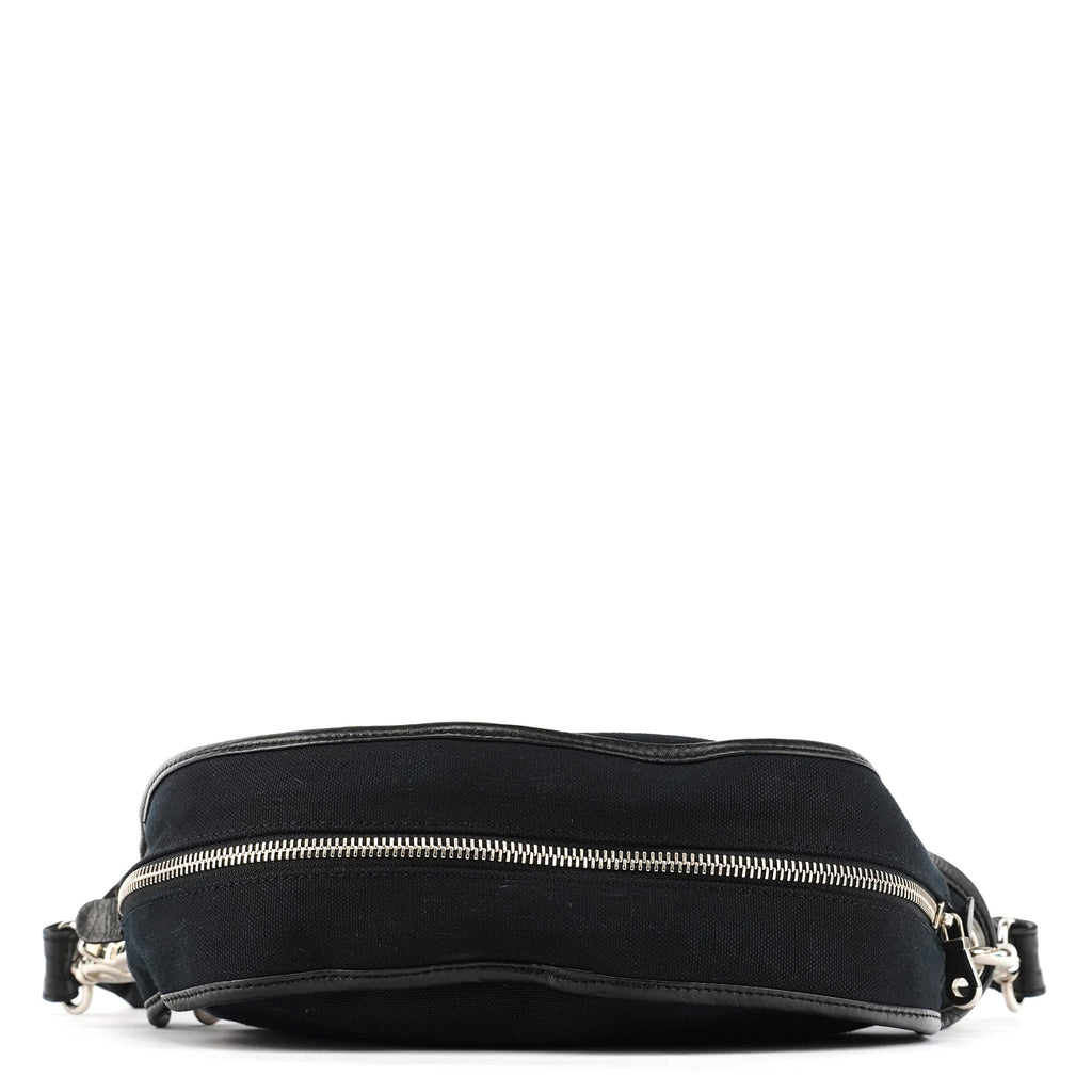Black Canvas Logo Shoulder Bag
