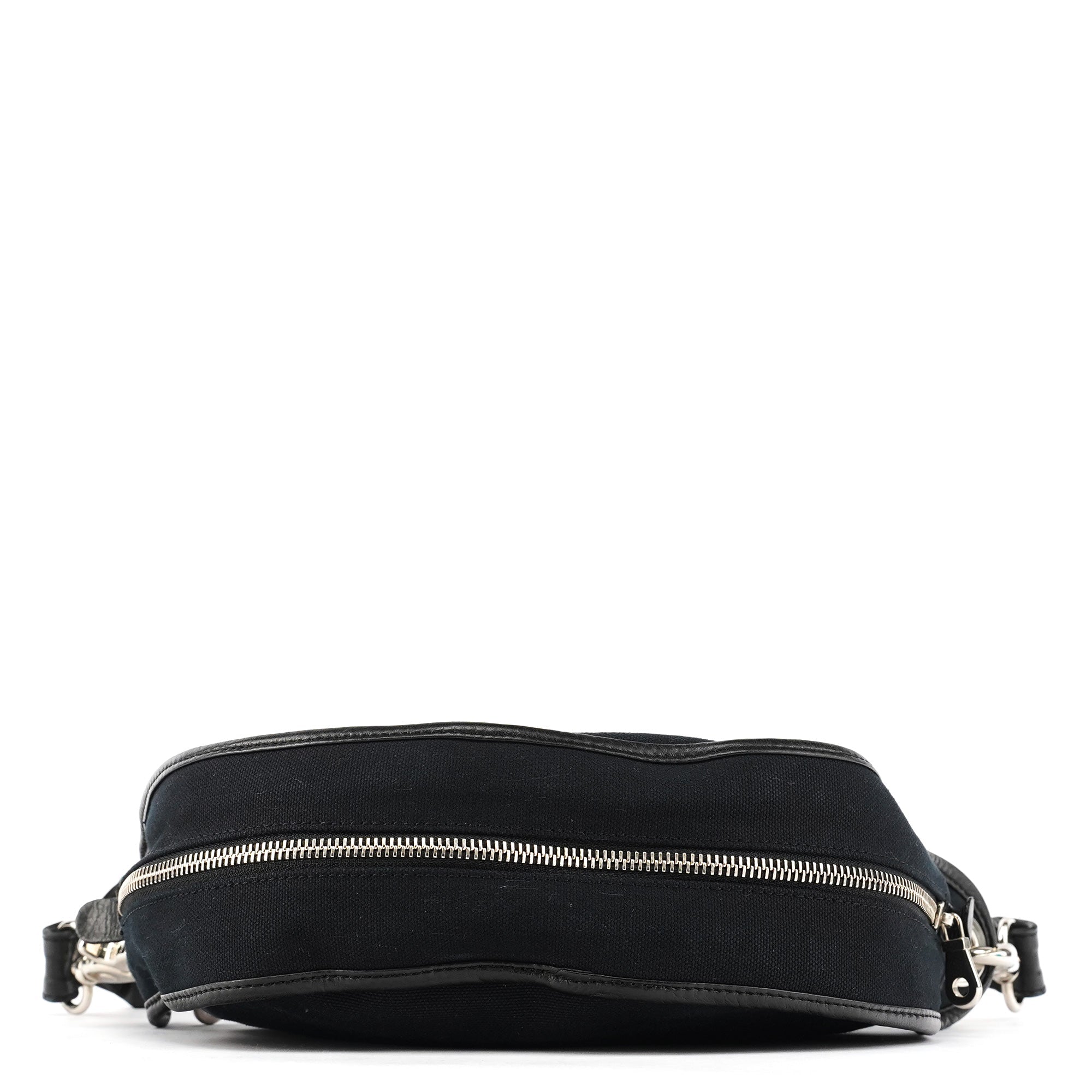 Black Canvas Logo Shoulder Bag