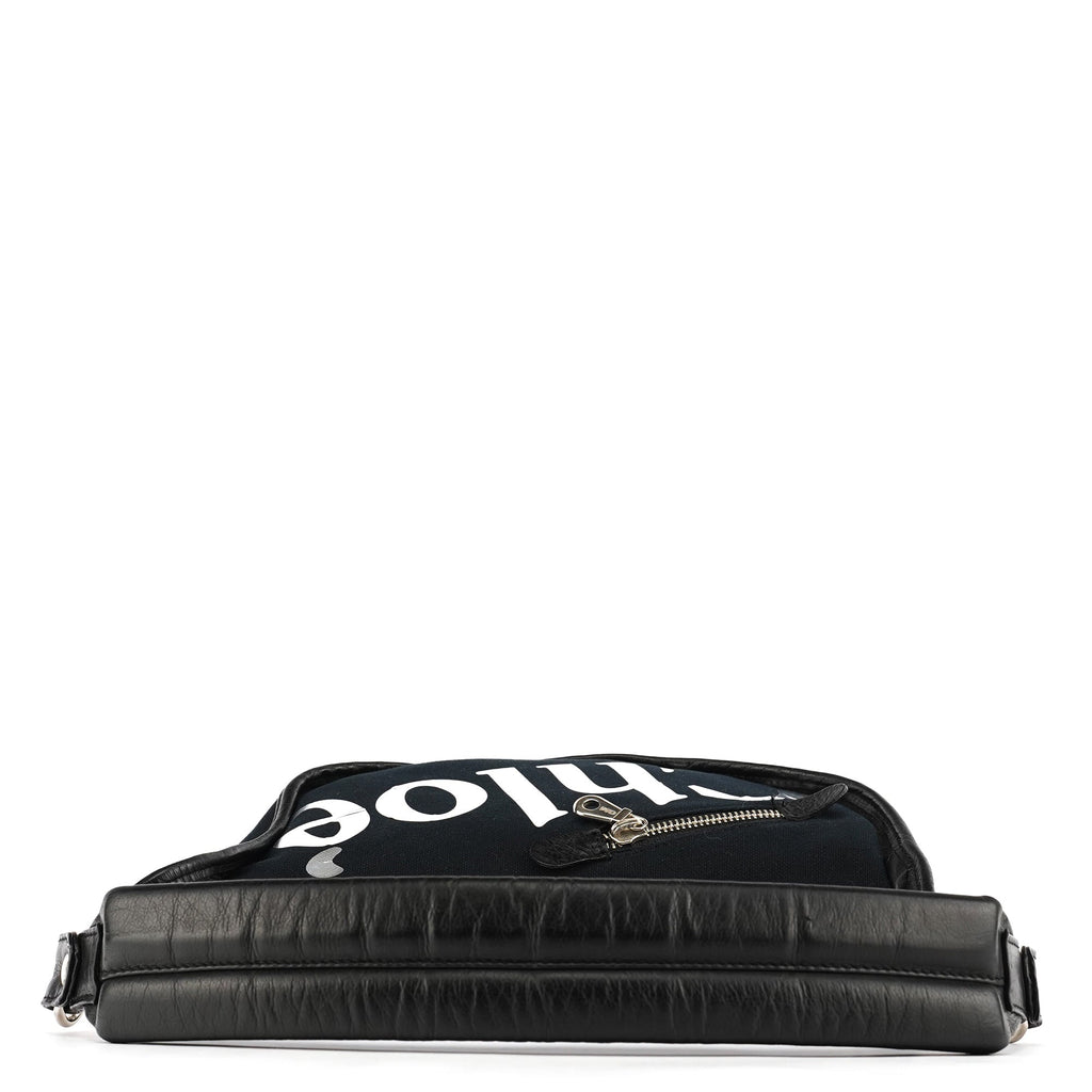 Black Canvas Logo Shoulder Bag