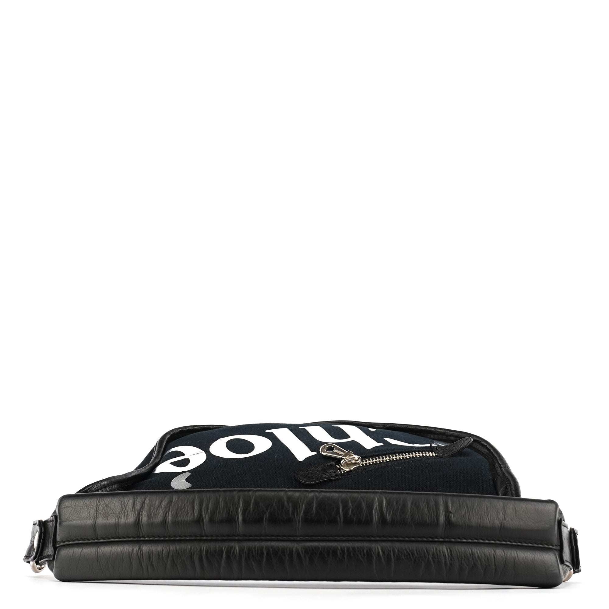 Black Canvas Logo Shoulder Bag
