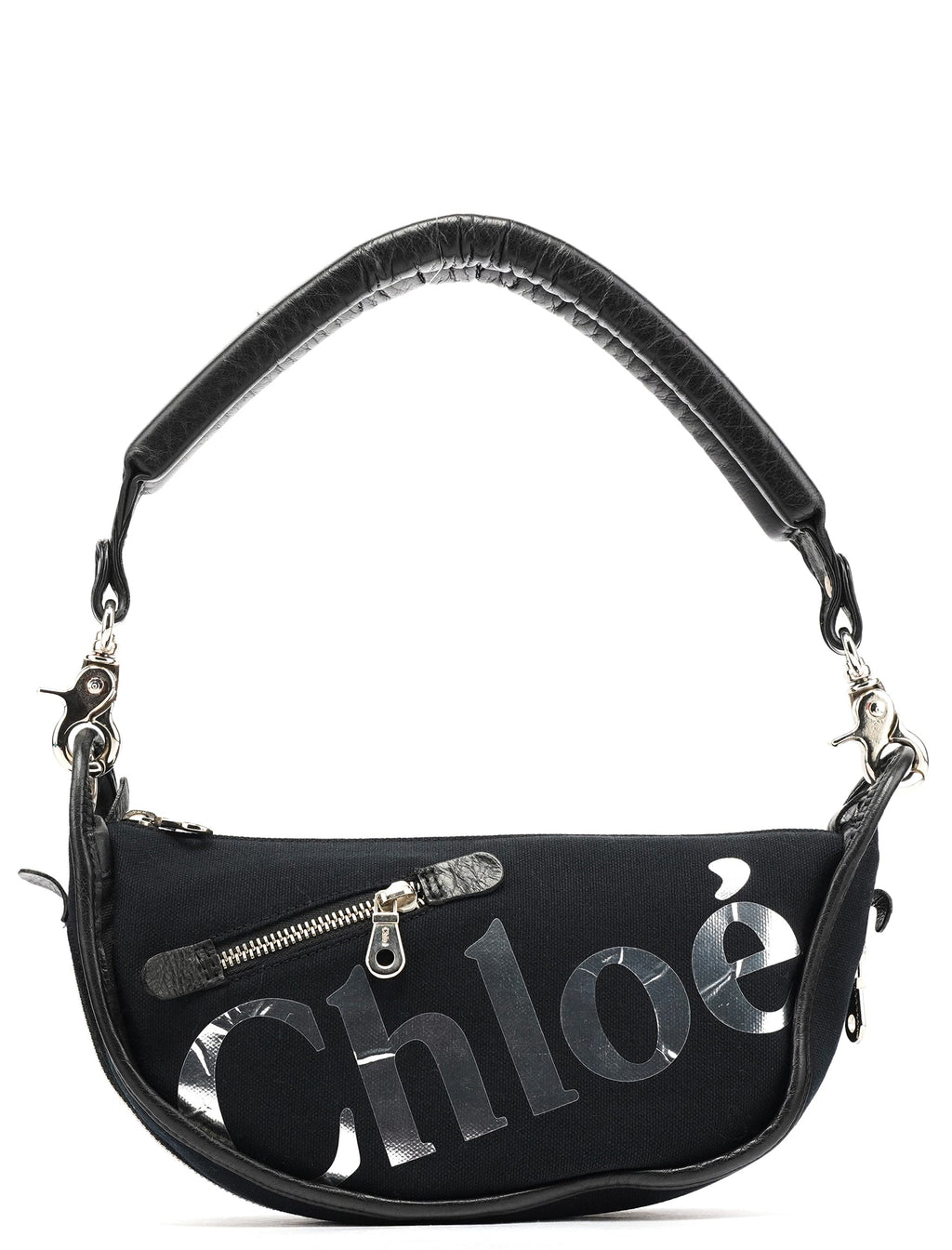 Black Canvas Logo Shoulder Bag