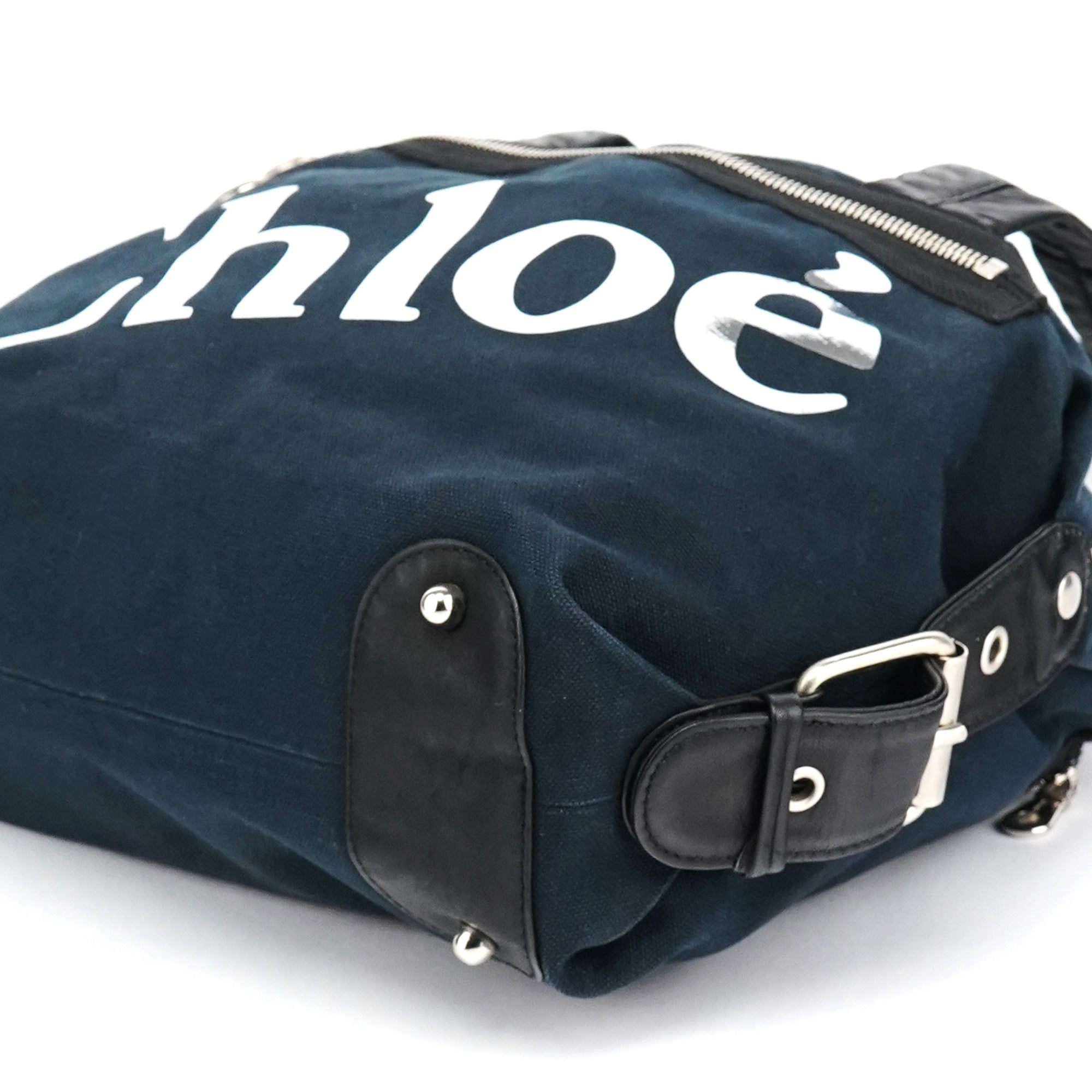 Black Canvas Silver Logo Tote Bag
