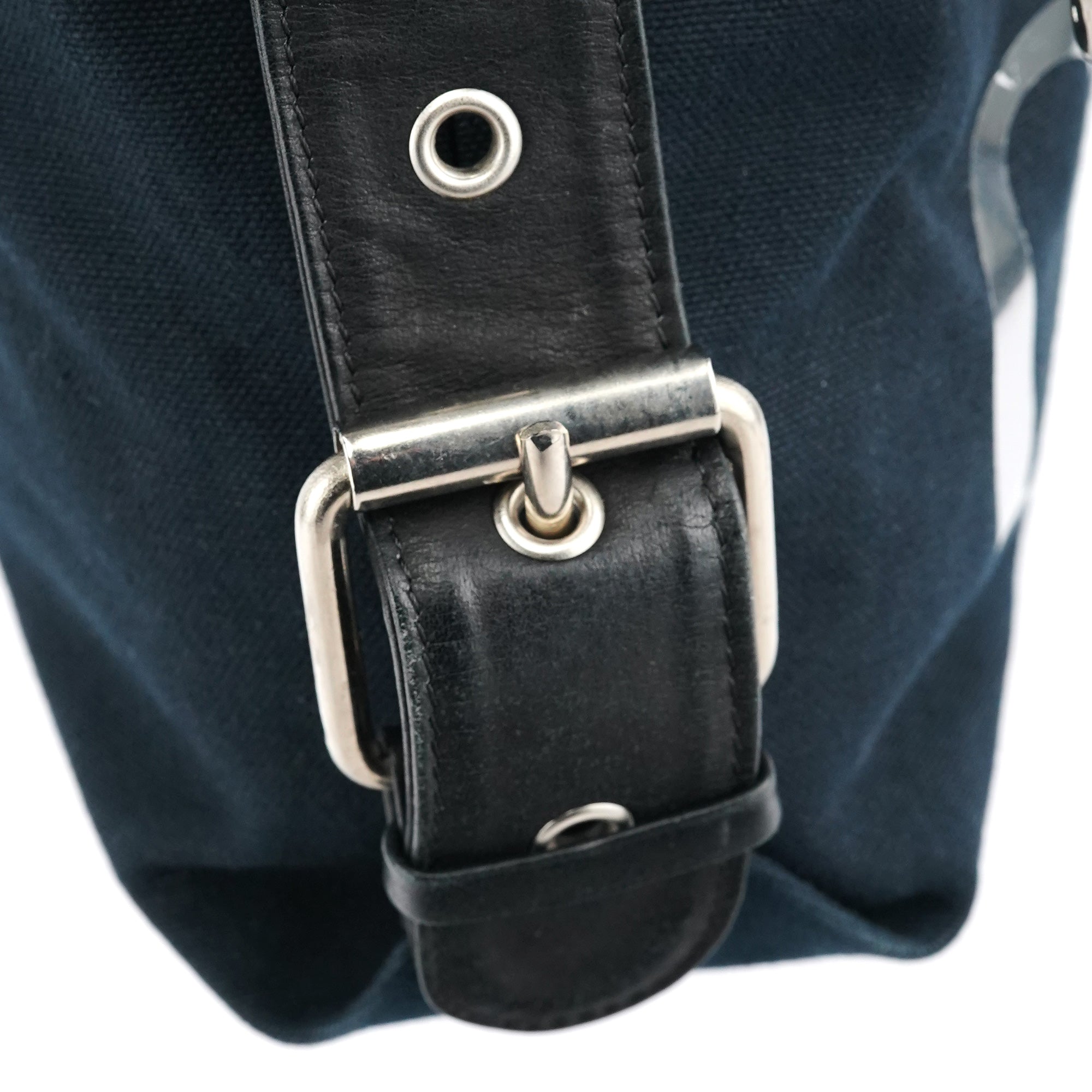 Black Canvas Silver Logo Tote Bag