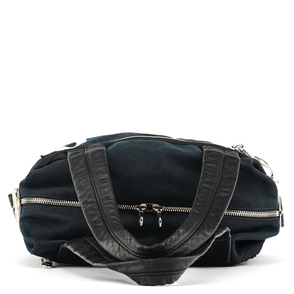 Black Canvas Silver Logo Tote Bag