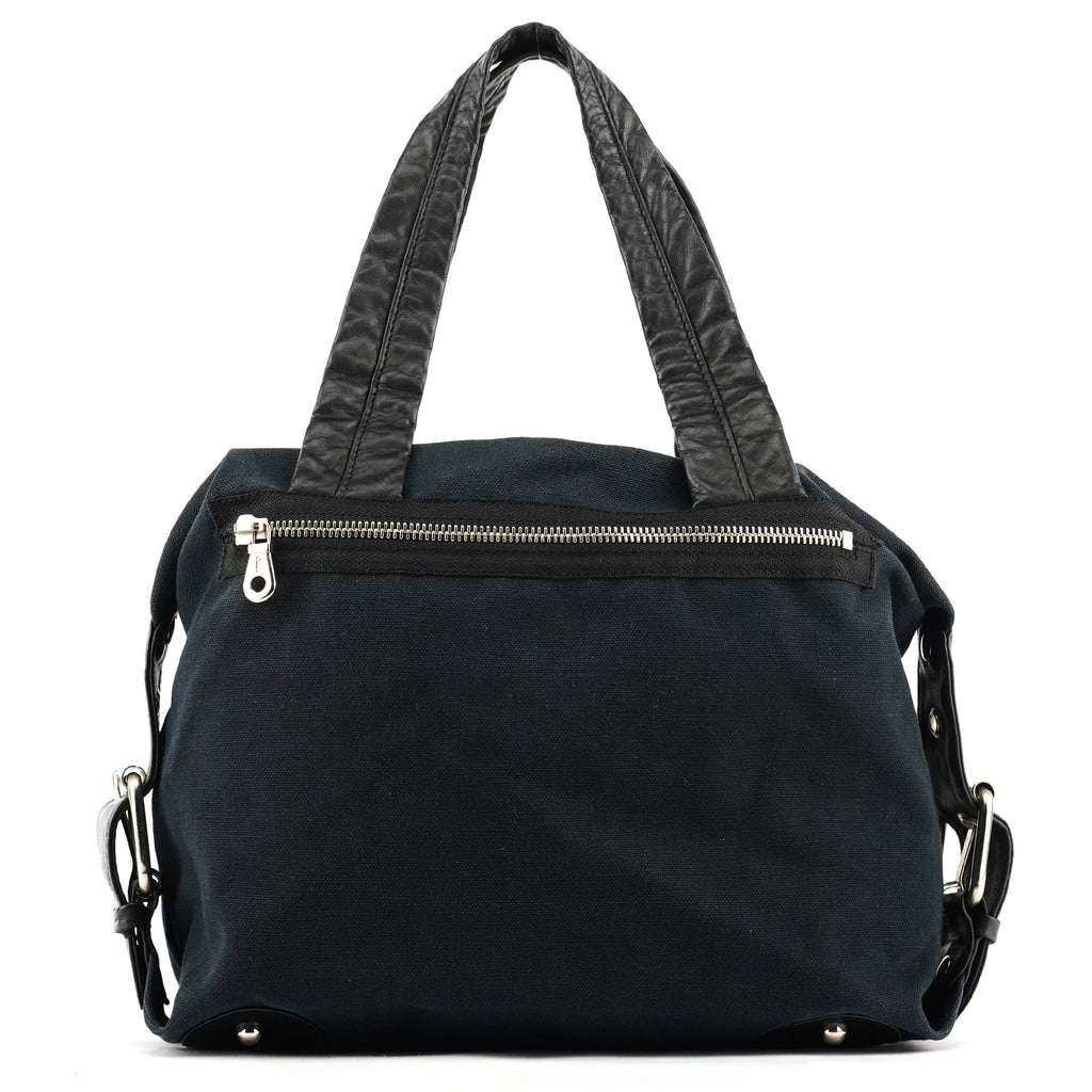 Black Canvas Silver Logo Tote Bag