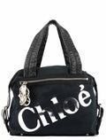 Black Canvas Silver Logo Tote Bag
