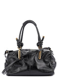 Black Gloss Leather Knot Tote Bag