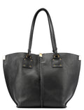 Black Gold Leather Tote Bag