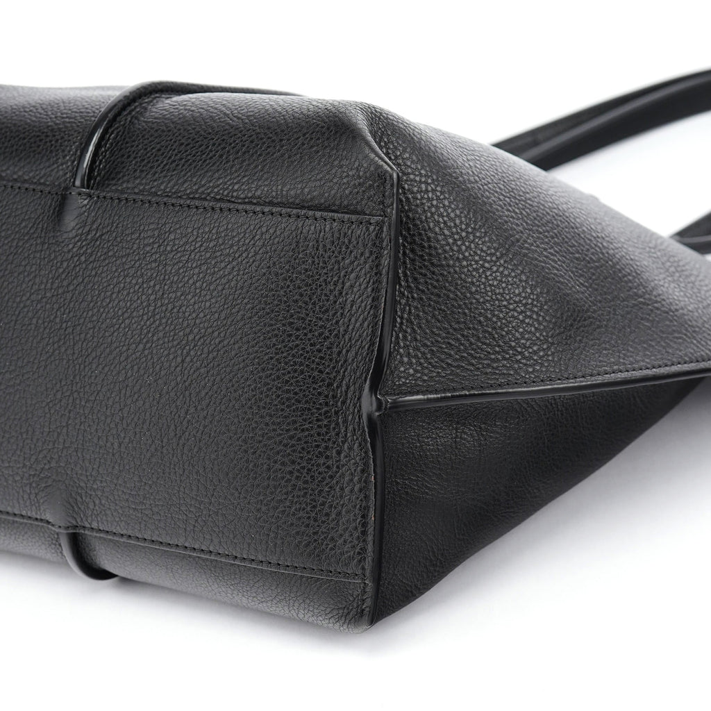 Black Gold Leather Tote Bag