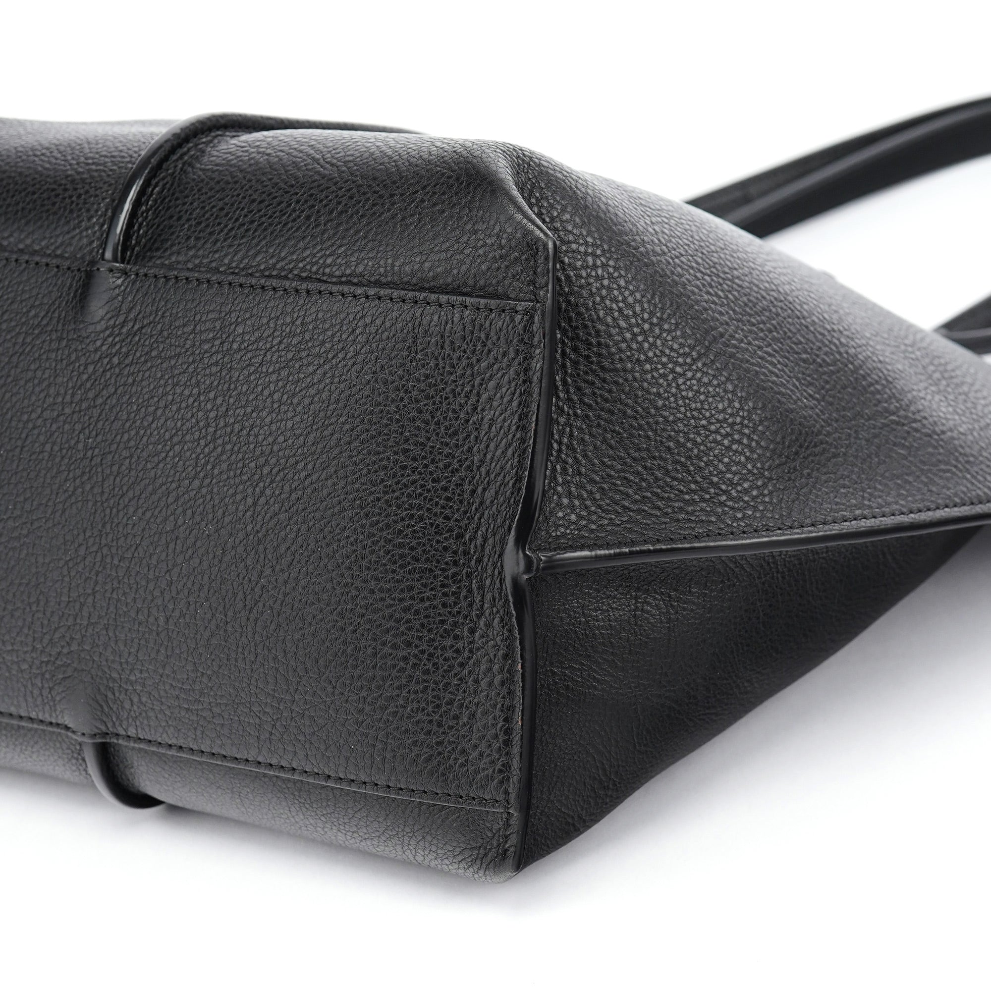 Black Gold Leather Tote Bag