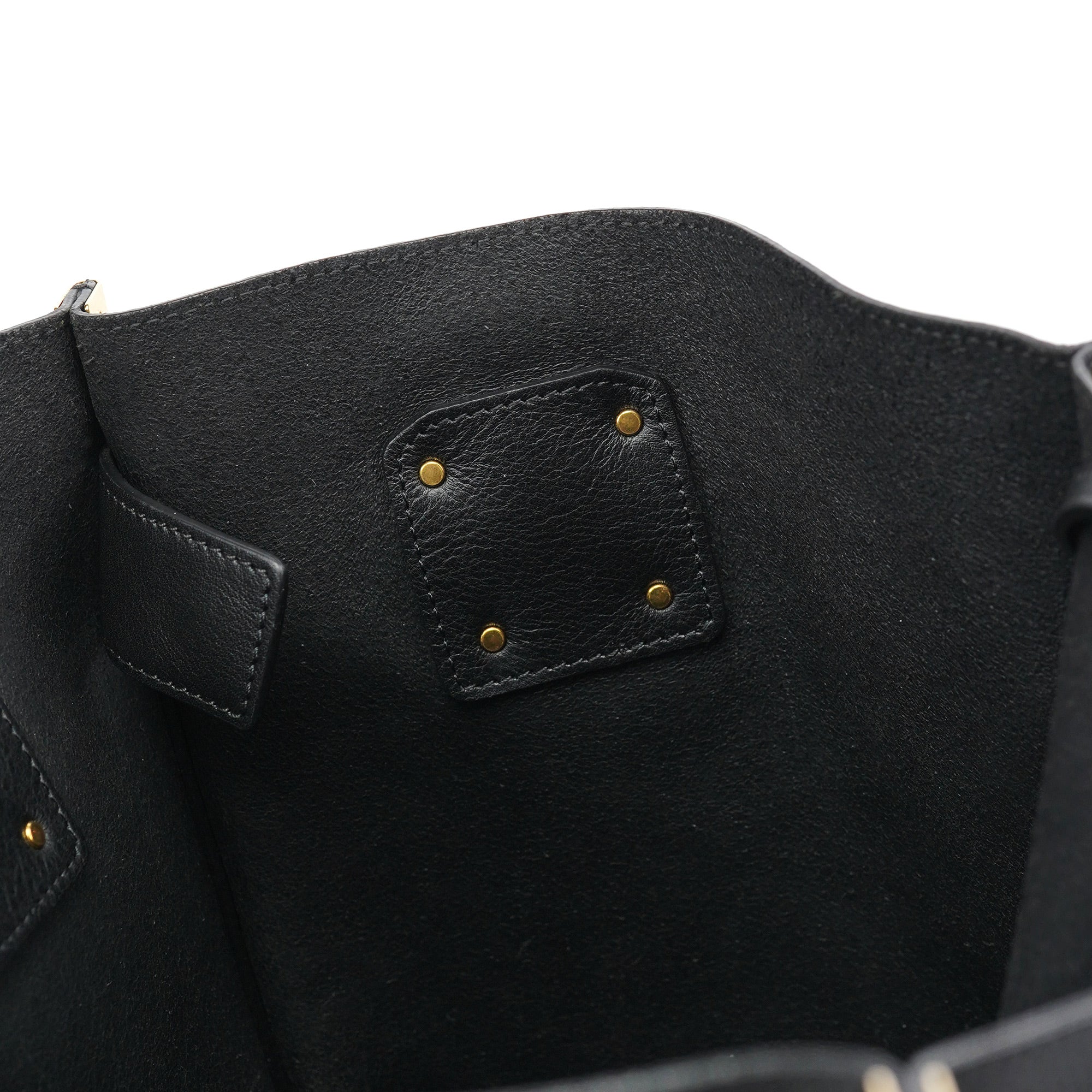 Black Gold Leather Tote Bag