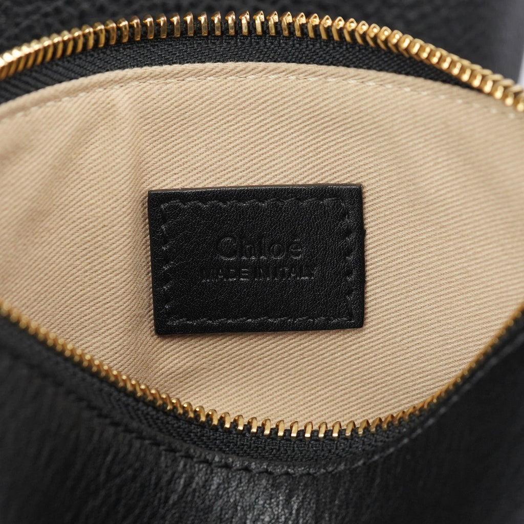 Black Gold Leather Tote Bag