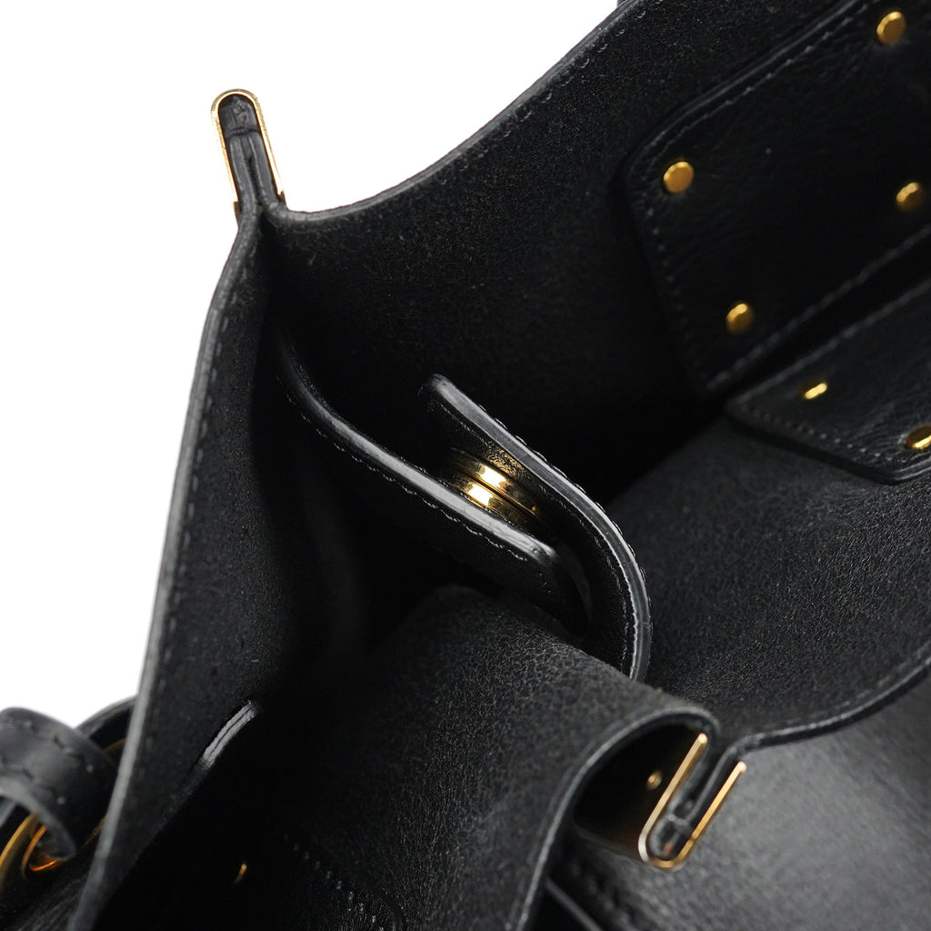 Black Gold Leather Tote Bag