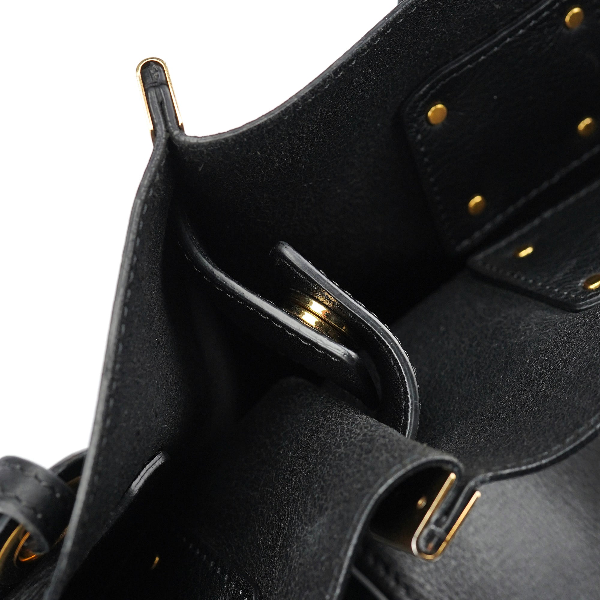 Black Gold Leather Tote Bag