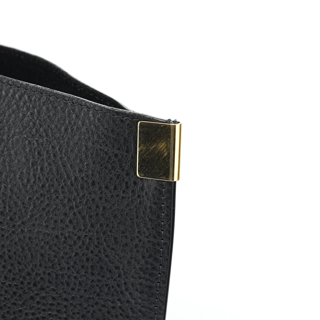 Black Gold Leather Tote Bag
