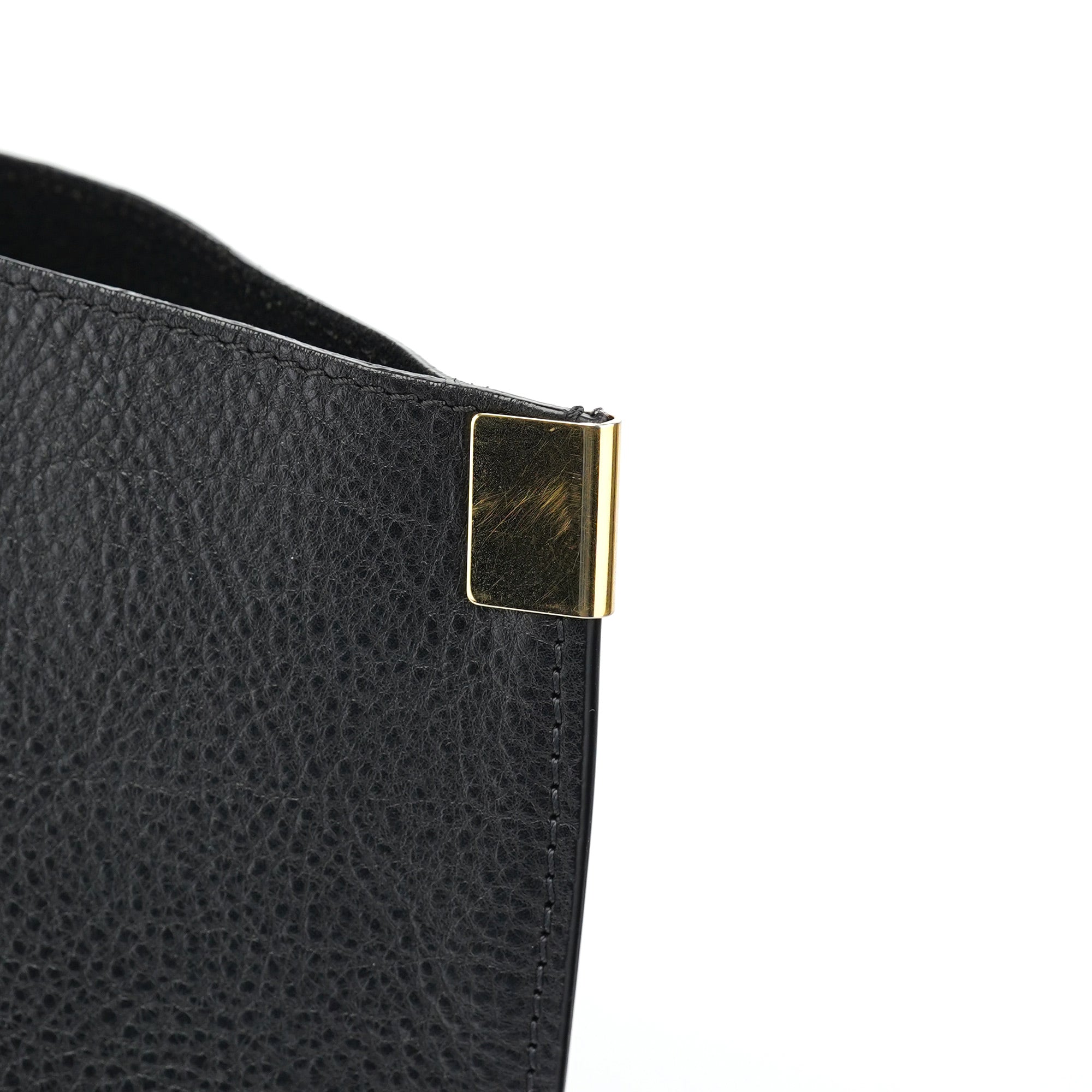 Black Gold Leather Tote Bag