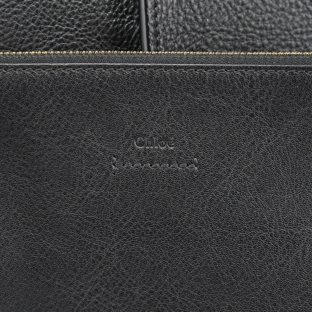 Black Gold Leather Tote Bag