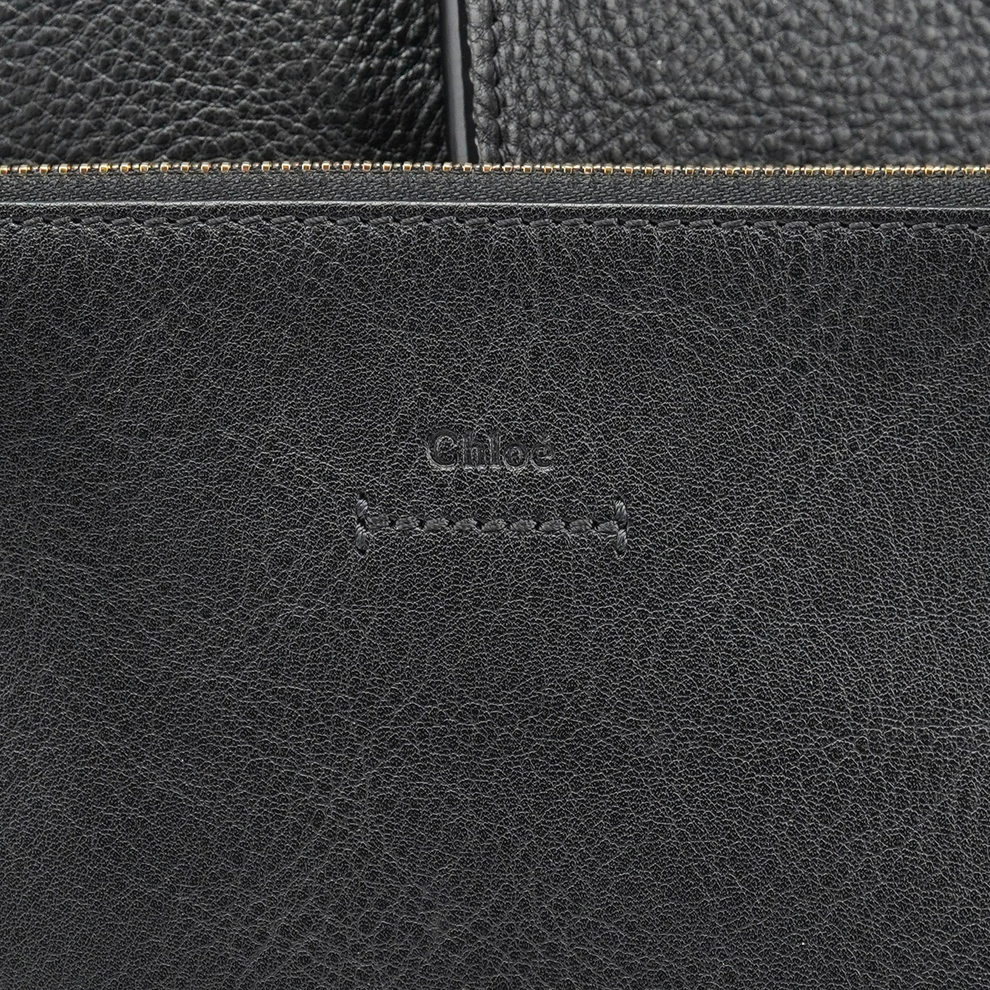 Black Gold Leather Tote Bag