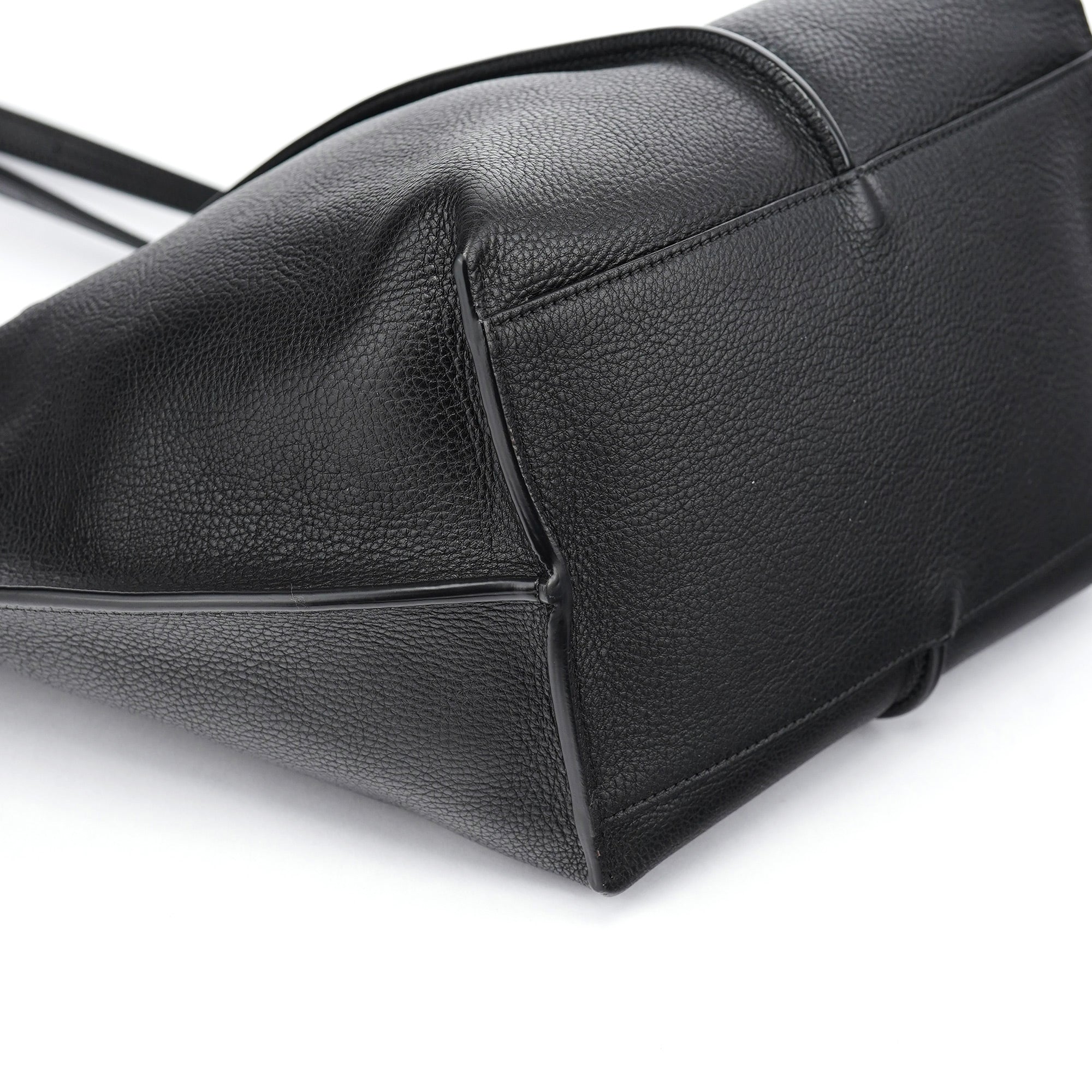 Black Gold Leather Tote Bag