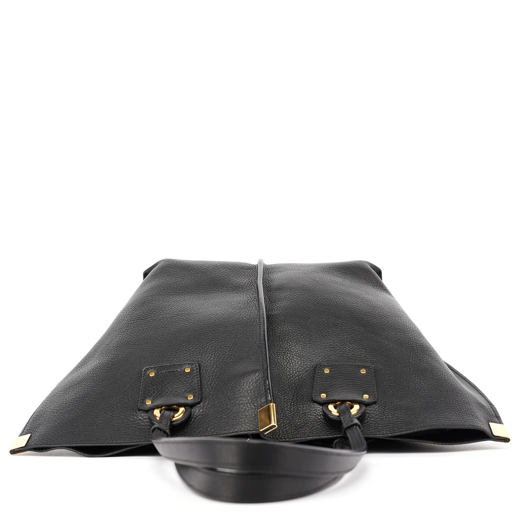 Black Gold Leather Tote Bag