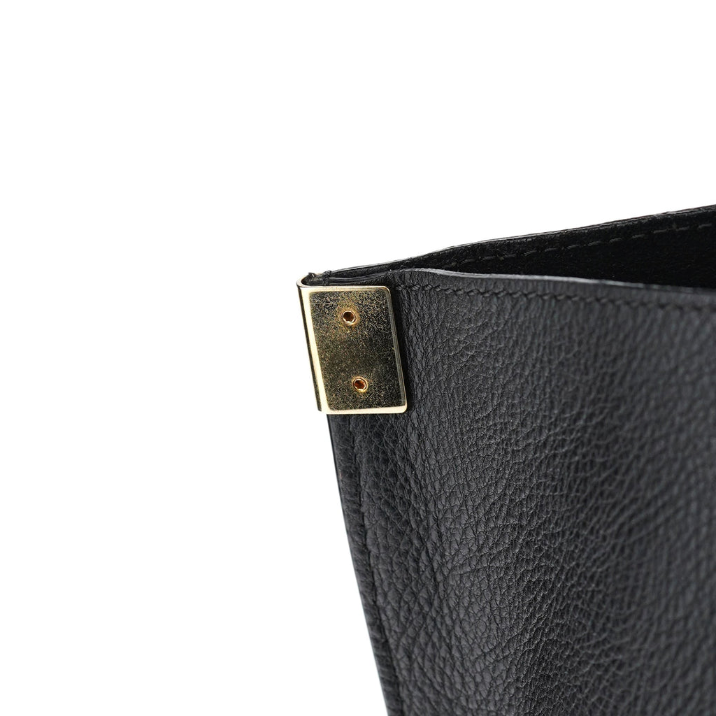 Black Gold Leather Tote Bag