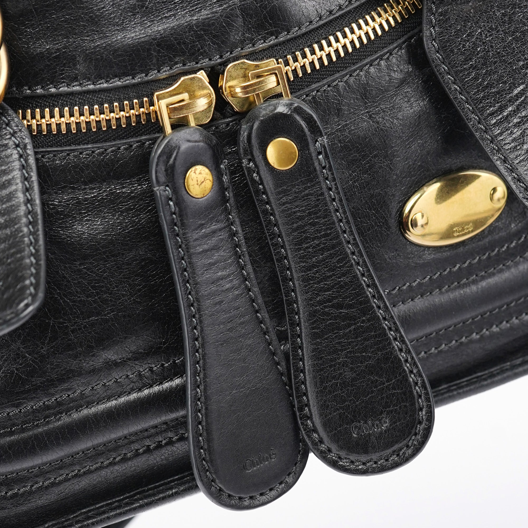 Black Lambskin Bay 2-Way Bag