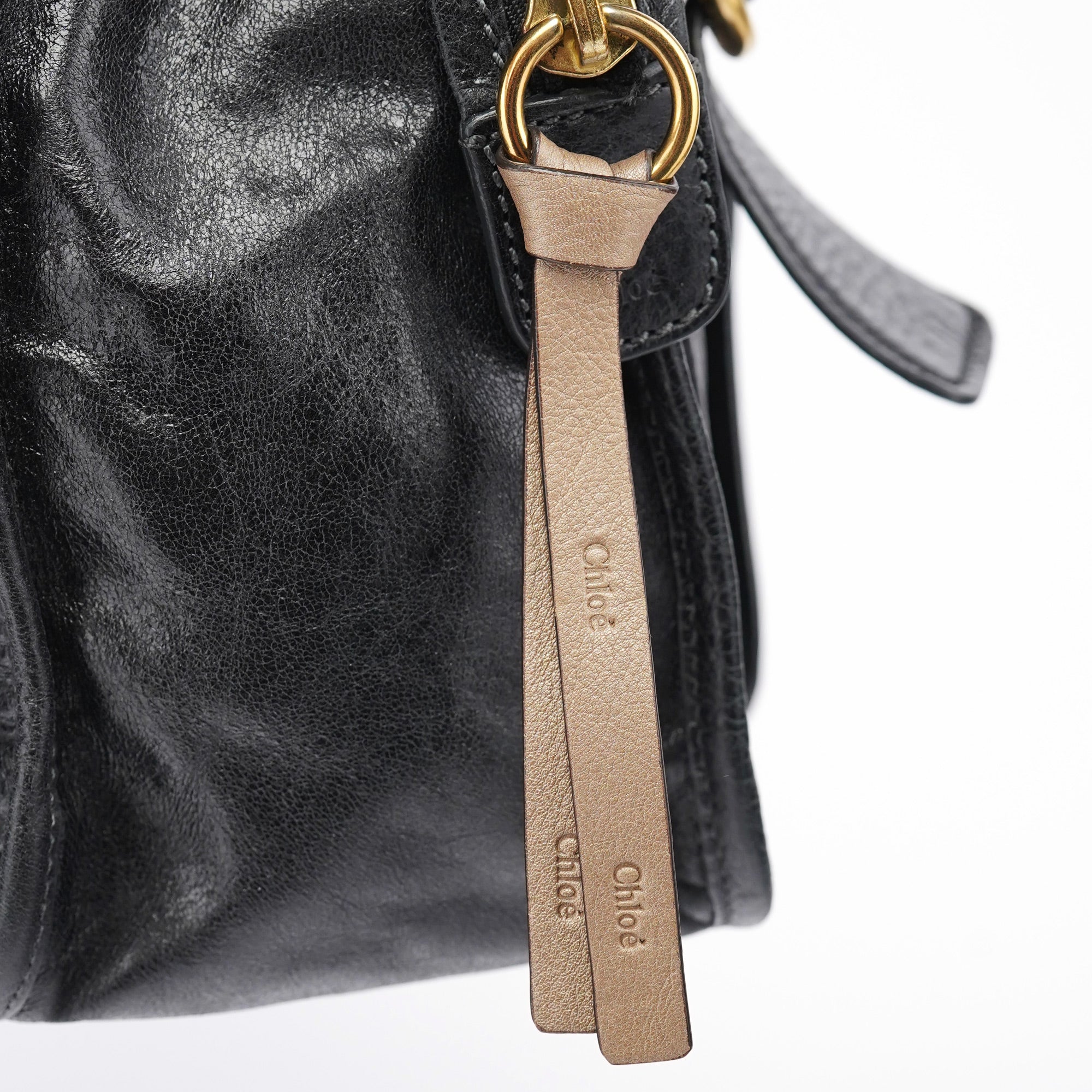 Black Lambskin Bay 2-Way Bag