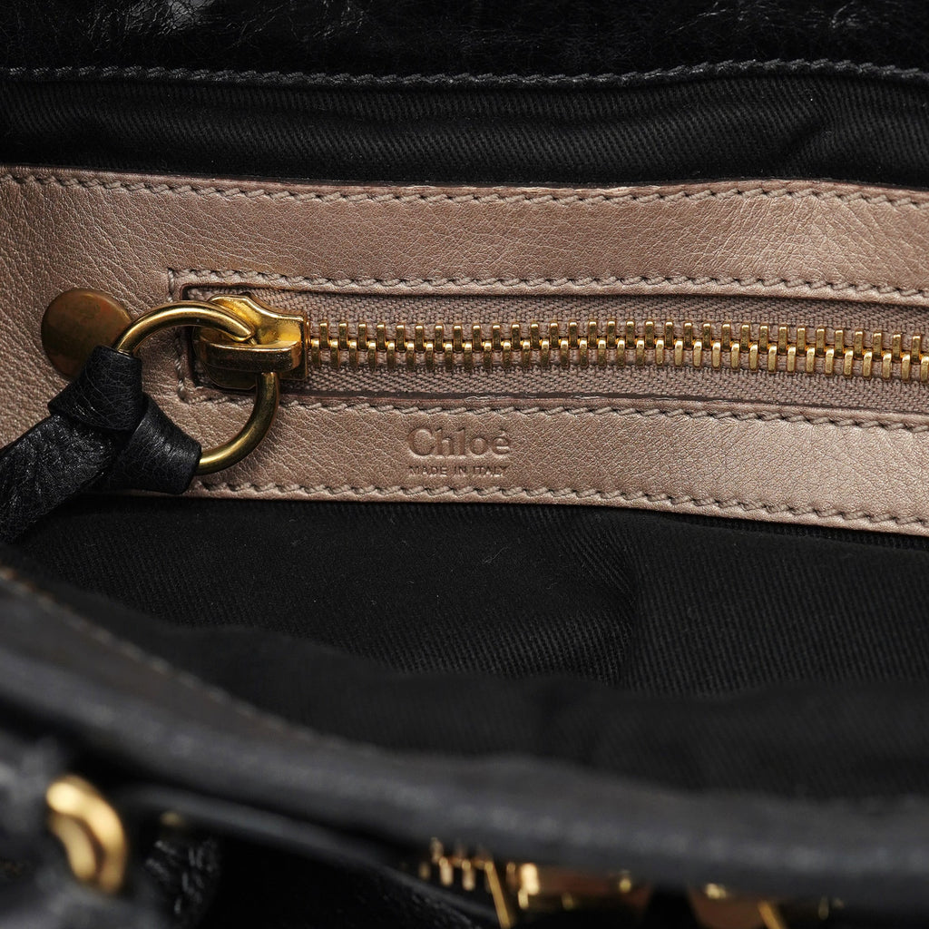 Black Lambskin Bay 2-Way Bag