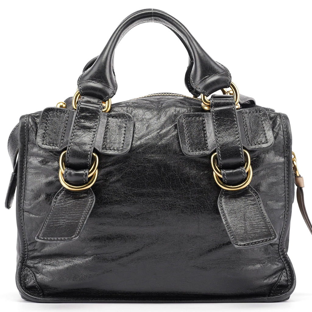 Black Lambskin Bay 2-Way Bag